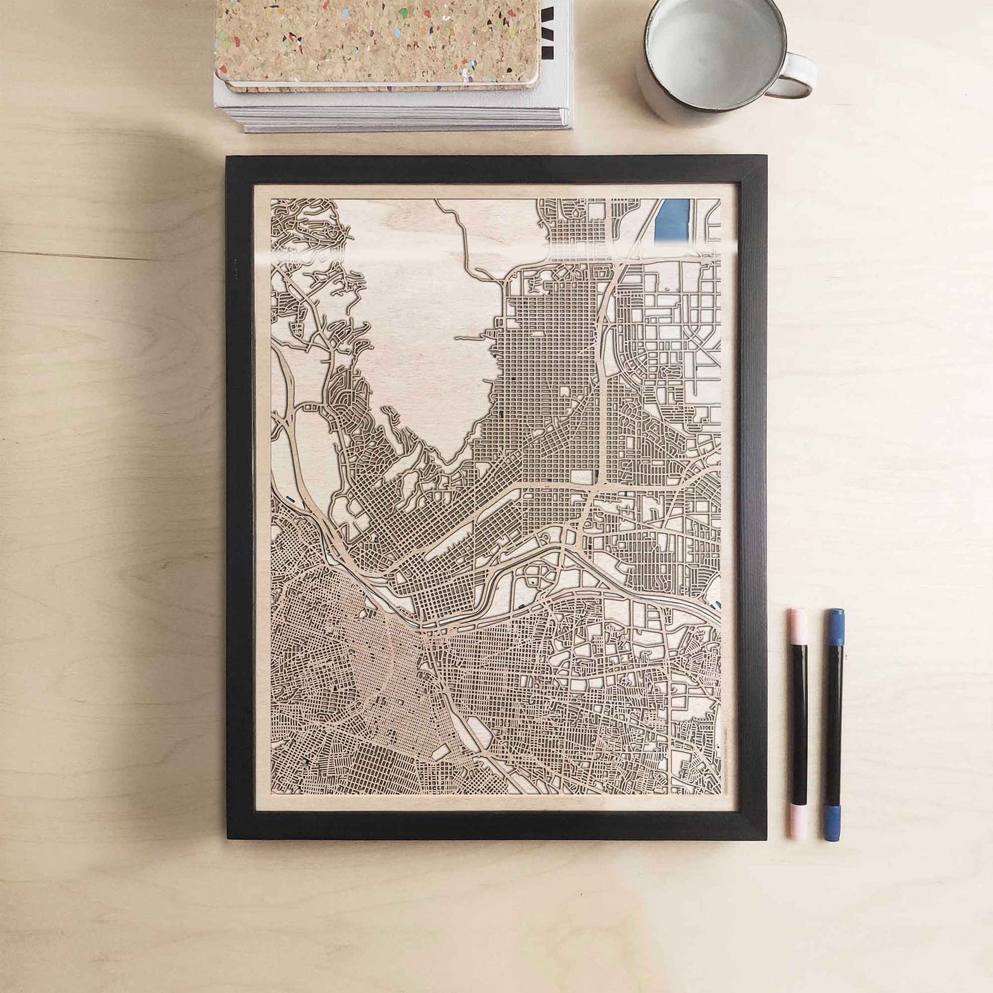 El Paso Wooden Map by CityWood - Custom Wood Map Art - Unique Laser Cut Engraved - Anniversary Gift