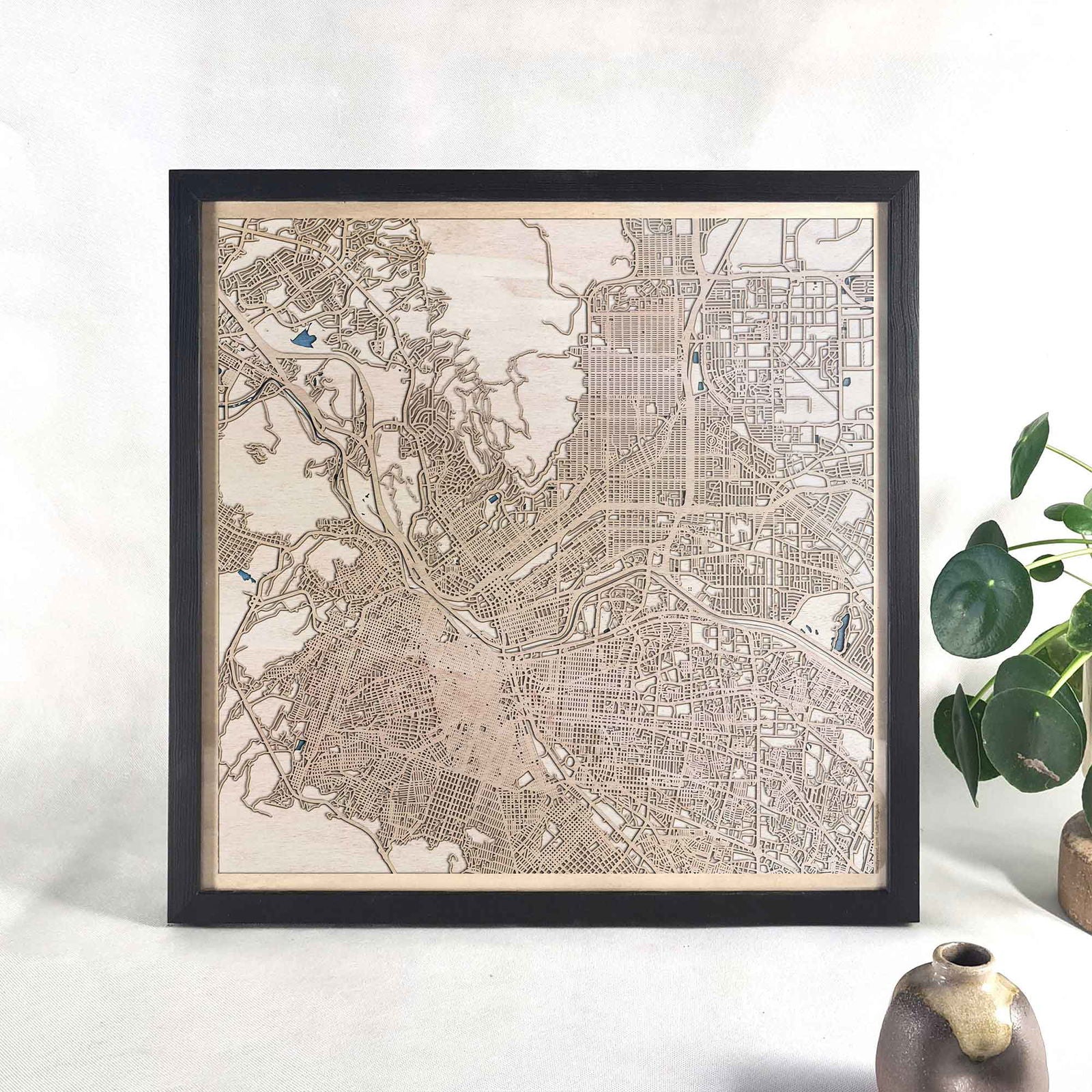 El Paso Wooden Map by CityWood - Custom Wood Map Art - Unique Laser Cut Engraved - Anniversary Gift