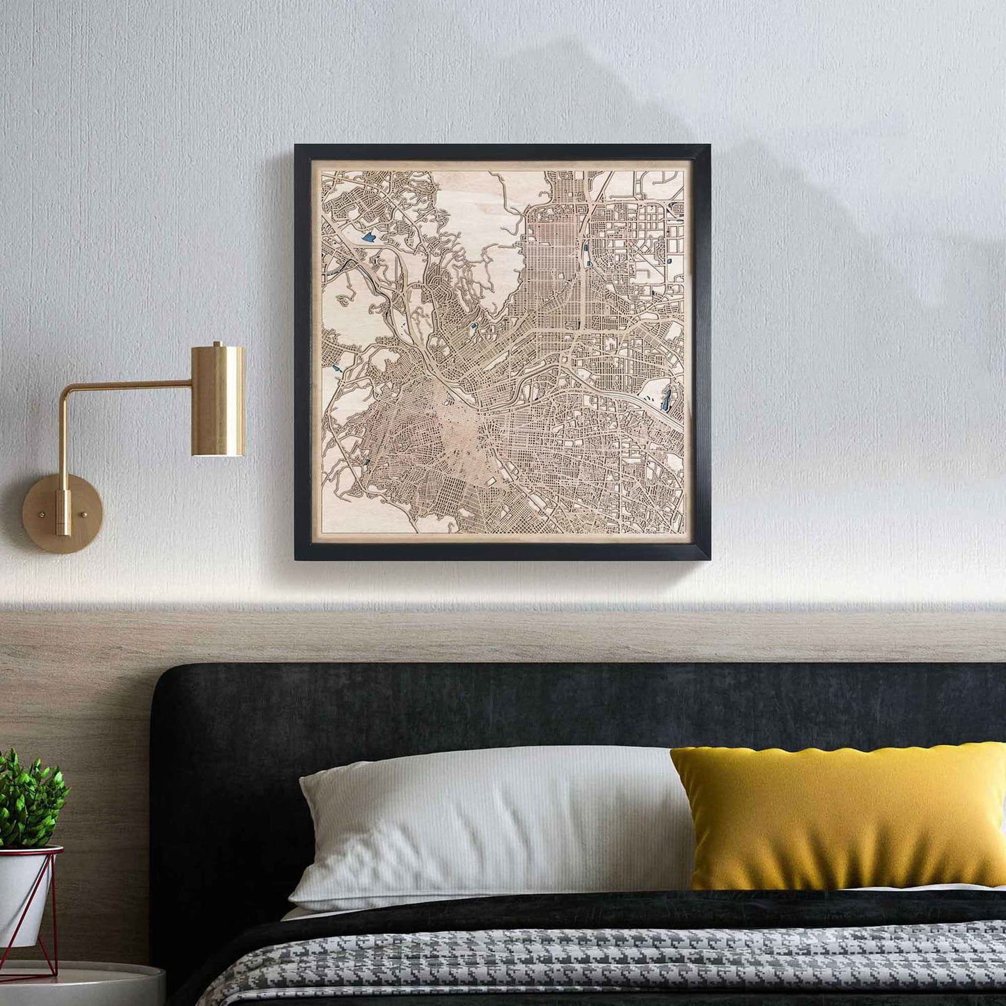 El Paso Wooden Map by CityWood - Custom Wood Map Art - Unique Laser Cut Engraved - Anniversary Gift
