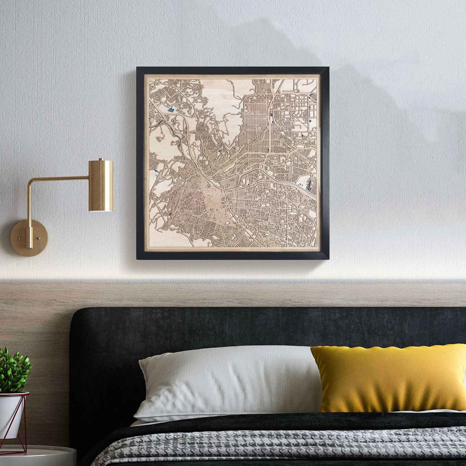 El Paso Wooden Map by CityWood - Custom Wood Map Art - Unique Laser Cut Engraved - Anniversary Gift