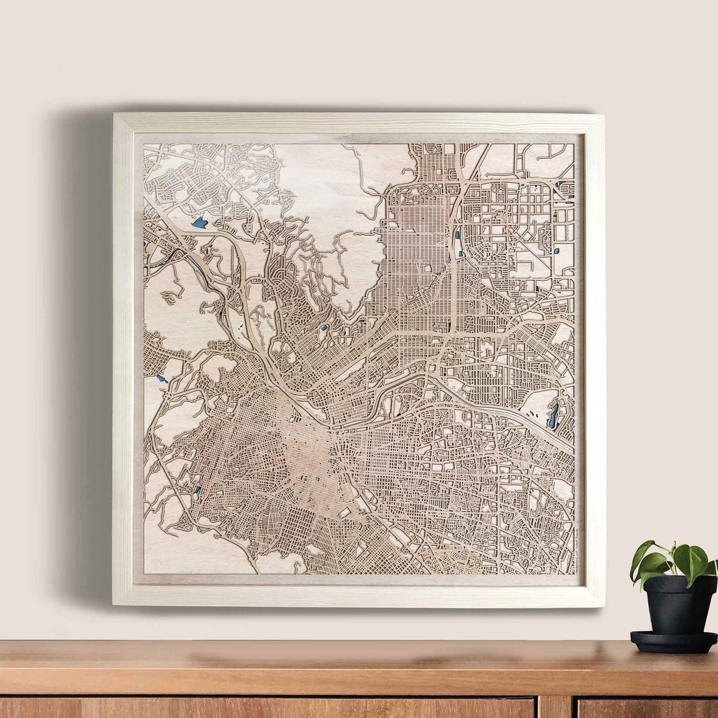 El Paso Wooden Map by CityWood - Custom Wood Map Art - Unique Laser Cut Engraved - Anniversary Gift