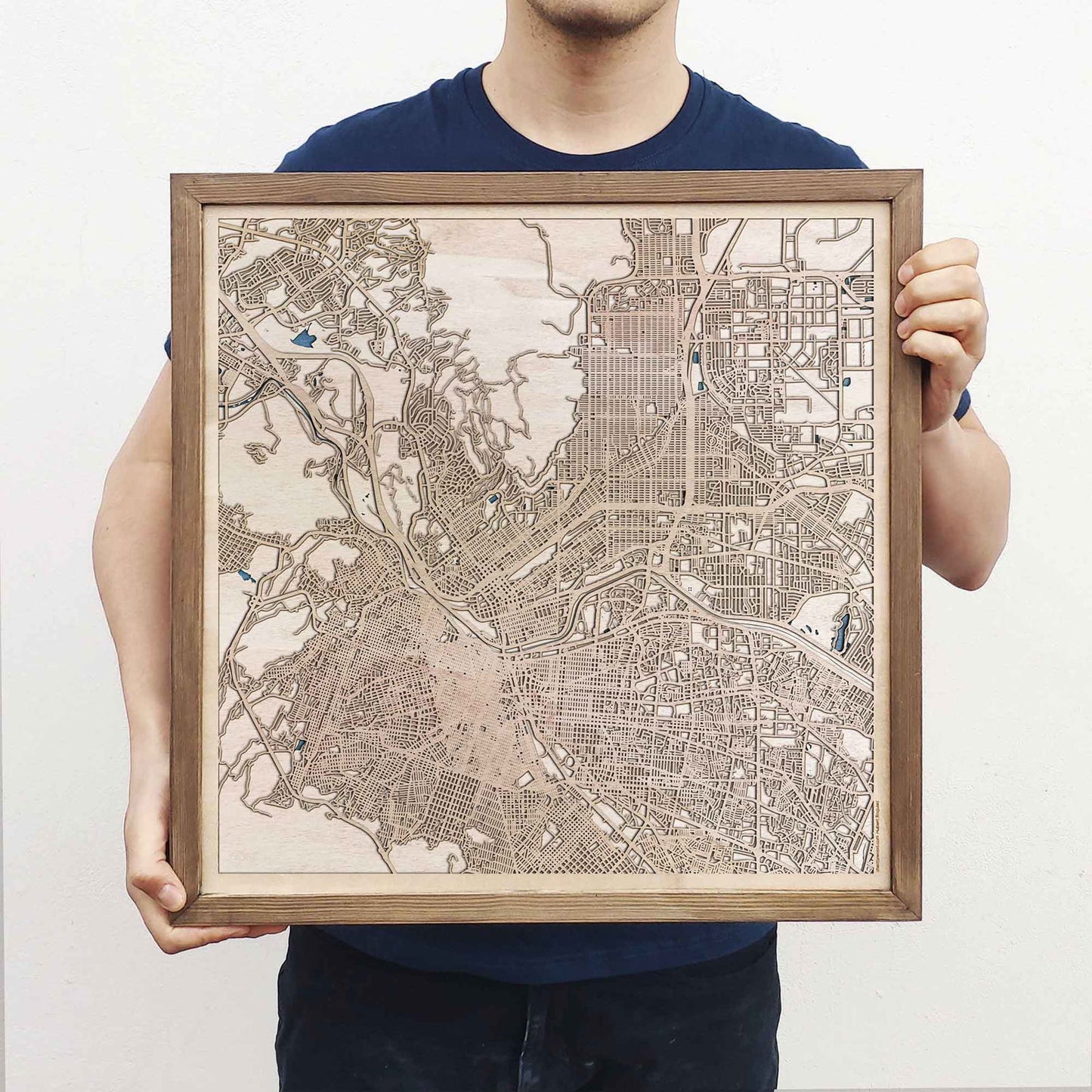 El Paso Wooden Map by CityWood - Custom Wood Map Art - Unique Laser Cut Engraved - Anniversary Gift