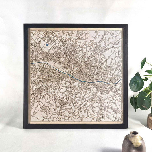 Florence Wooden Map by CityWood - Custom Wood Map Art - Unique Laser Cut Engraved - Anniversary Gift