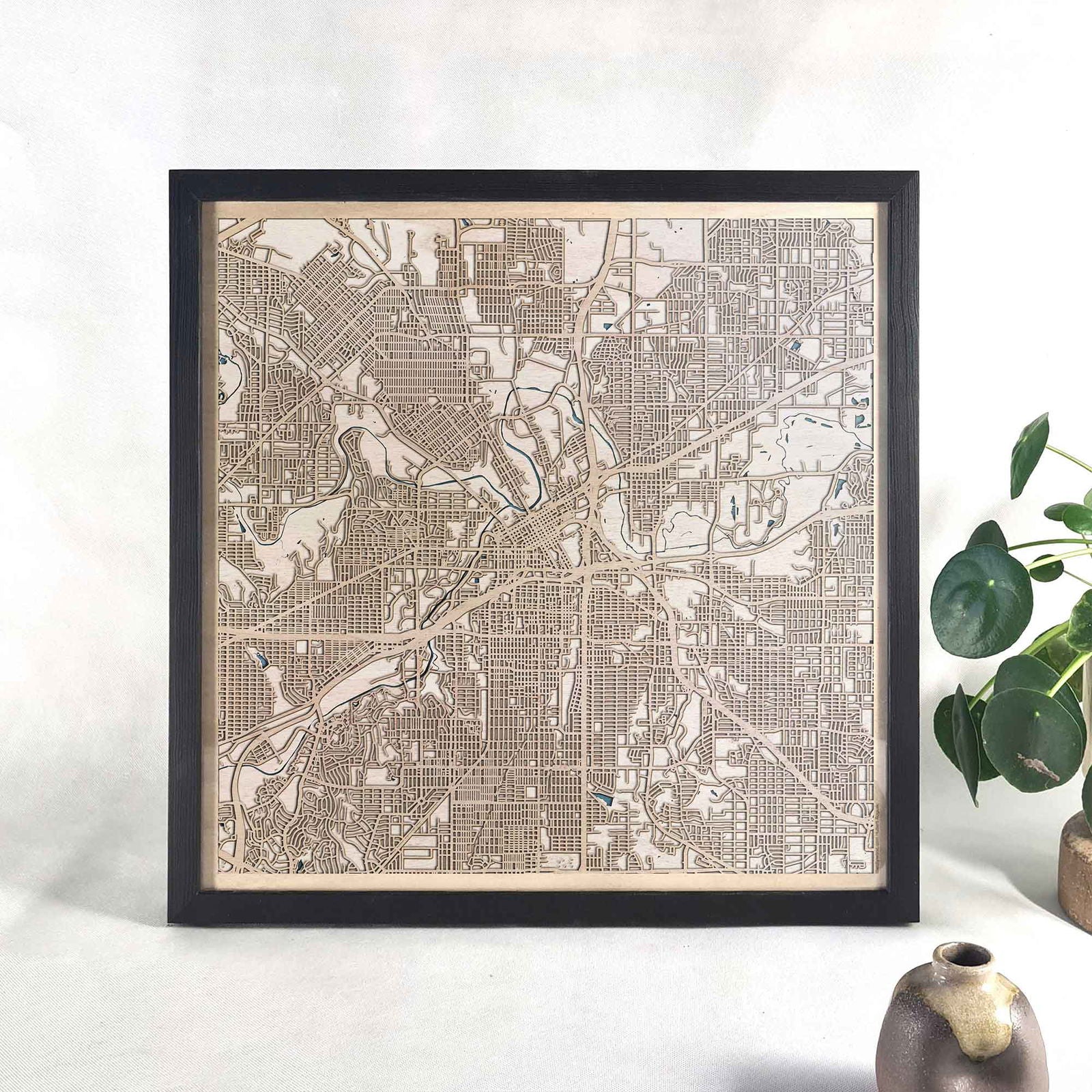 Fort Worth Wooden Map by CityWood - Custom Wood Map Art - Unique Laser Cut Engraved - Anniversary Gift