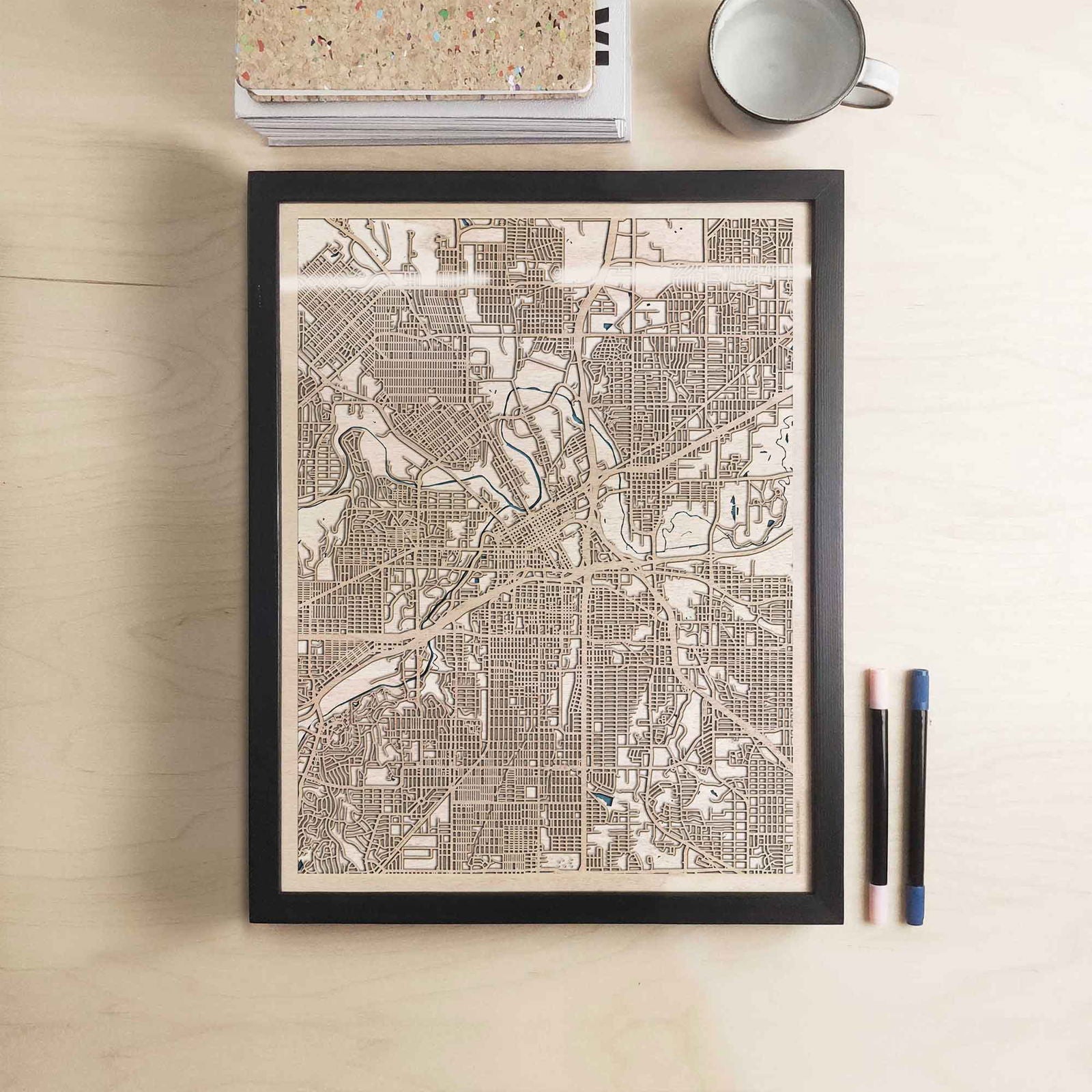 Fort Worth Wooden Map by CityWood - Custom Wood Map Art - Unique Laser Cut Engraved - Anniversary Gift