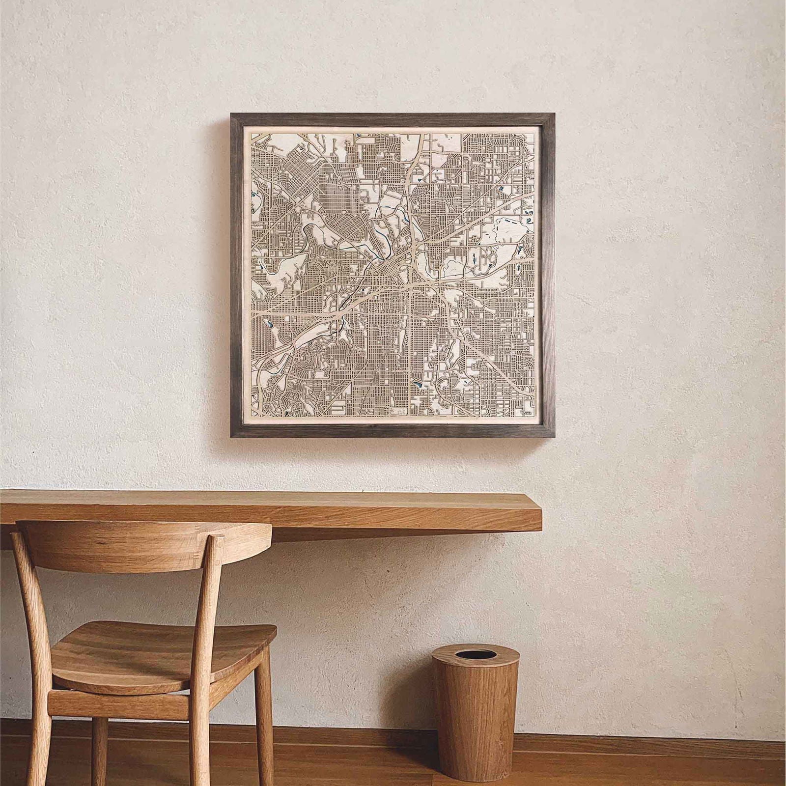 Fort Worth Wooden Map by CityWood - Custom Wood Map Art - Unique Laser Cut Engraved - Anniversary Gift