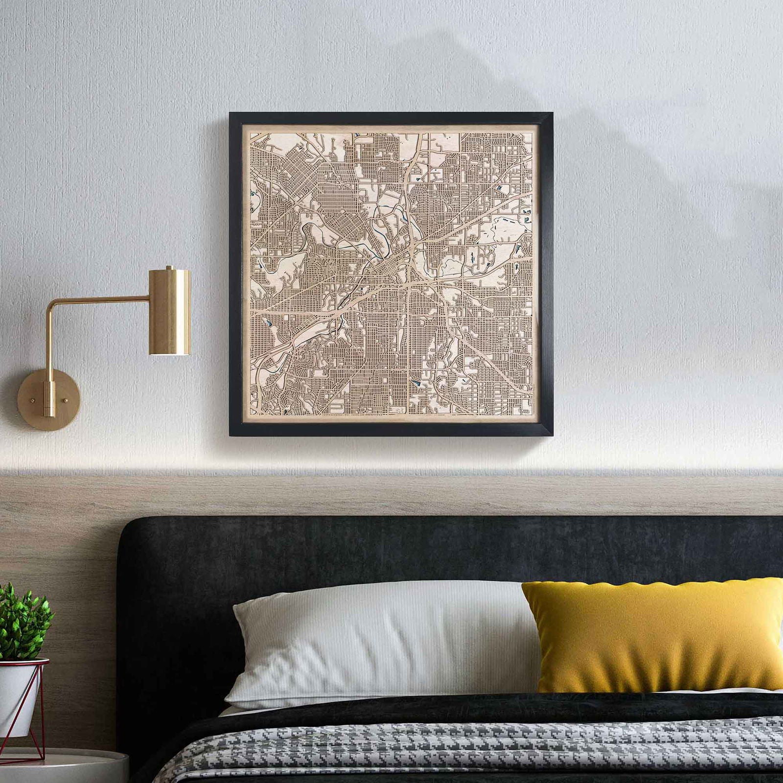 Fort Worth Wooden Map by CityWood - Custom Wood Map Art - Unique Laser Cut Engraved - Anniversary Gift