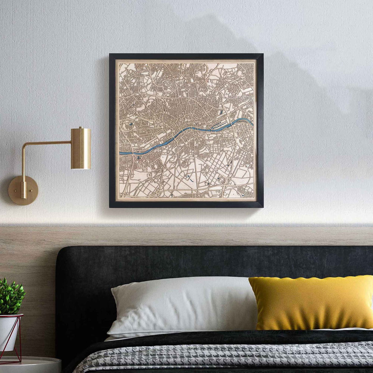 Frankfurt Wooden Map by CityWood - Custom Wood Map Art - Unique Laser Cut Engraved - Anniversary Gift