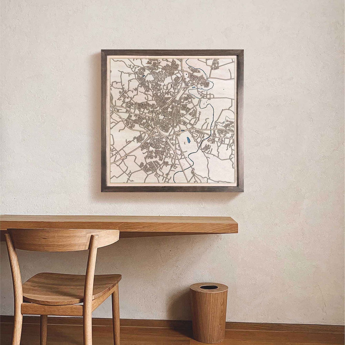 Frederick Wooden Map by CityWood - Custom Wood Map Art - Unique Laser Cut Engraved - Anniversary Gift