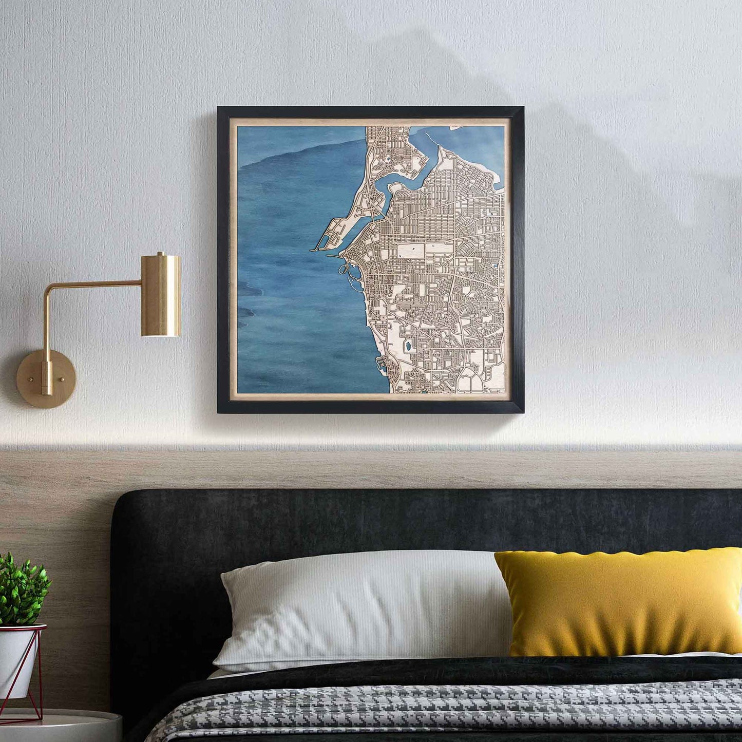 Fremantle Wooden Map by CityWood - Custom Wood Map Art - Unique Laser Cut Engraved - Anniversary Gift