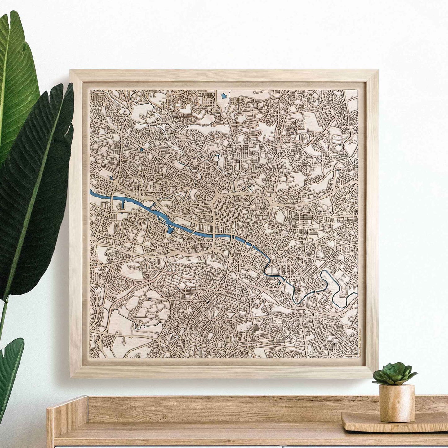 Glasgow Wooden Map by CityWood - Custom Wood Map Art - Unique Laser Cut Engraved - Anniversary Gift