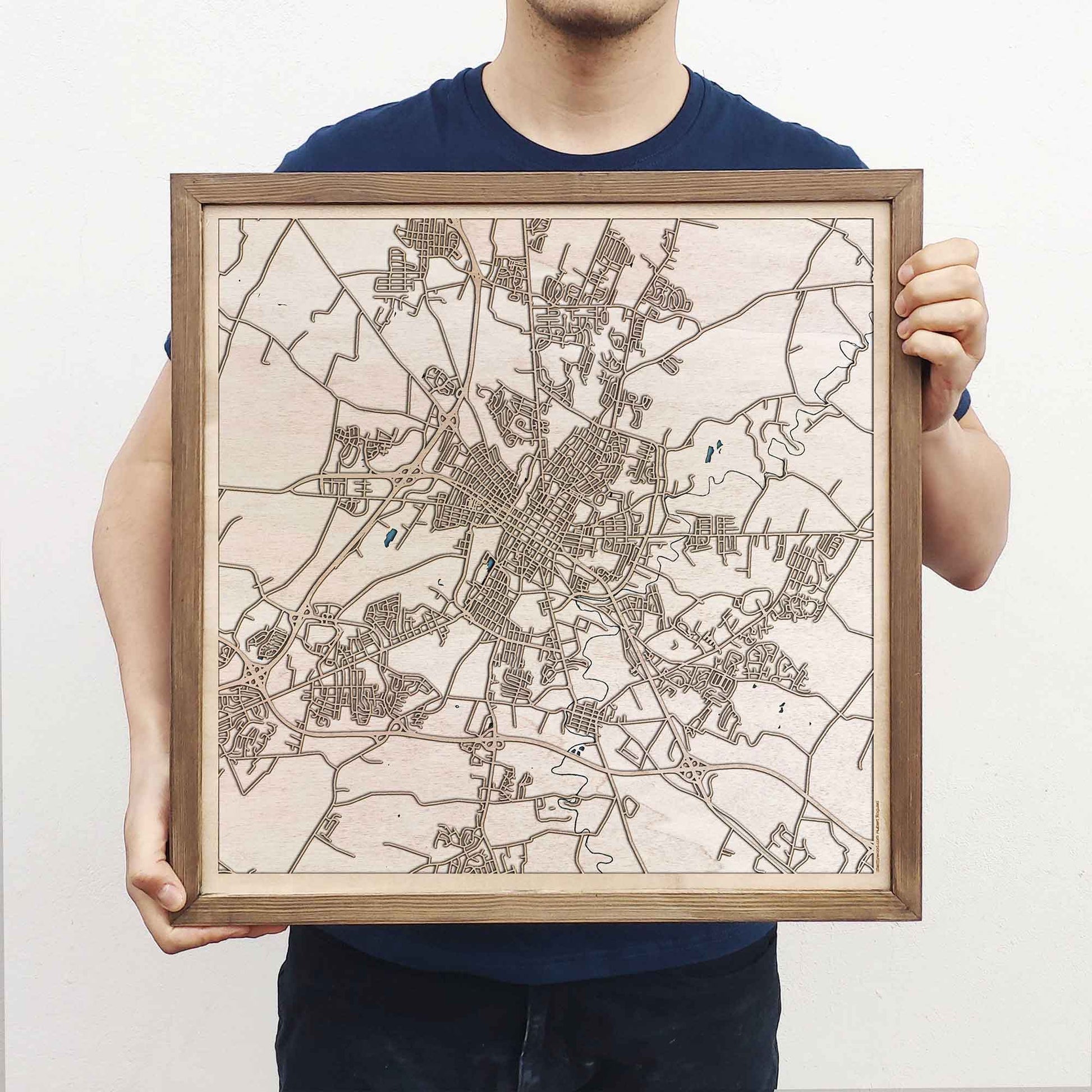 Hagerstown Wooden Map by CityWood - Custom Wood Map Art - Unique Laser Cut Engraved - Anniversary Gift