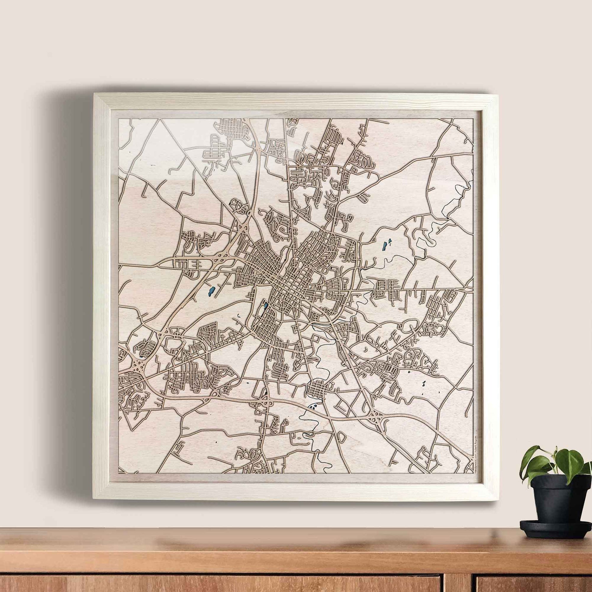 Hagerstown Wooden Map by CityWood - Custom Wood Map Art - Unique Laser Cut Engraved - Anniversary Gift