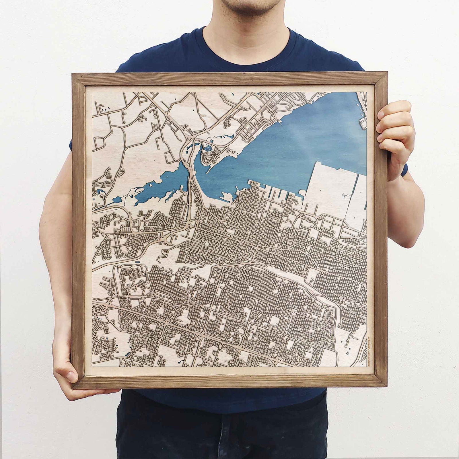 Hamilton Wooden Map by CityWood - Custom Wood Map Art - Unique Laser Cut Engraved - Anniversary Gift