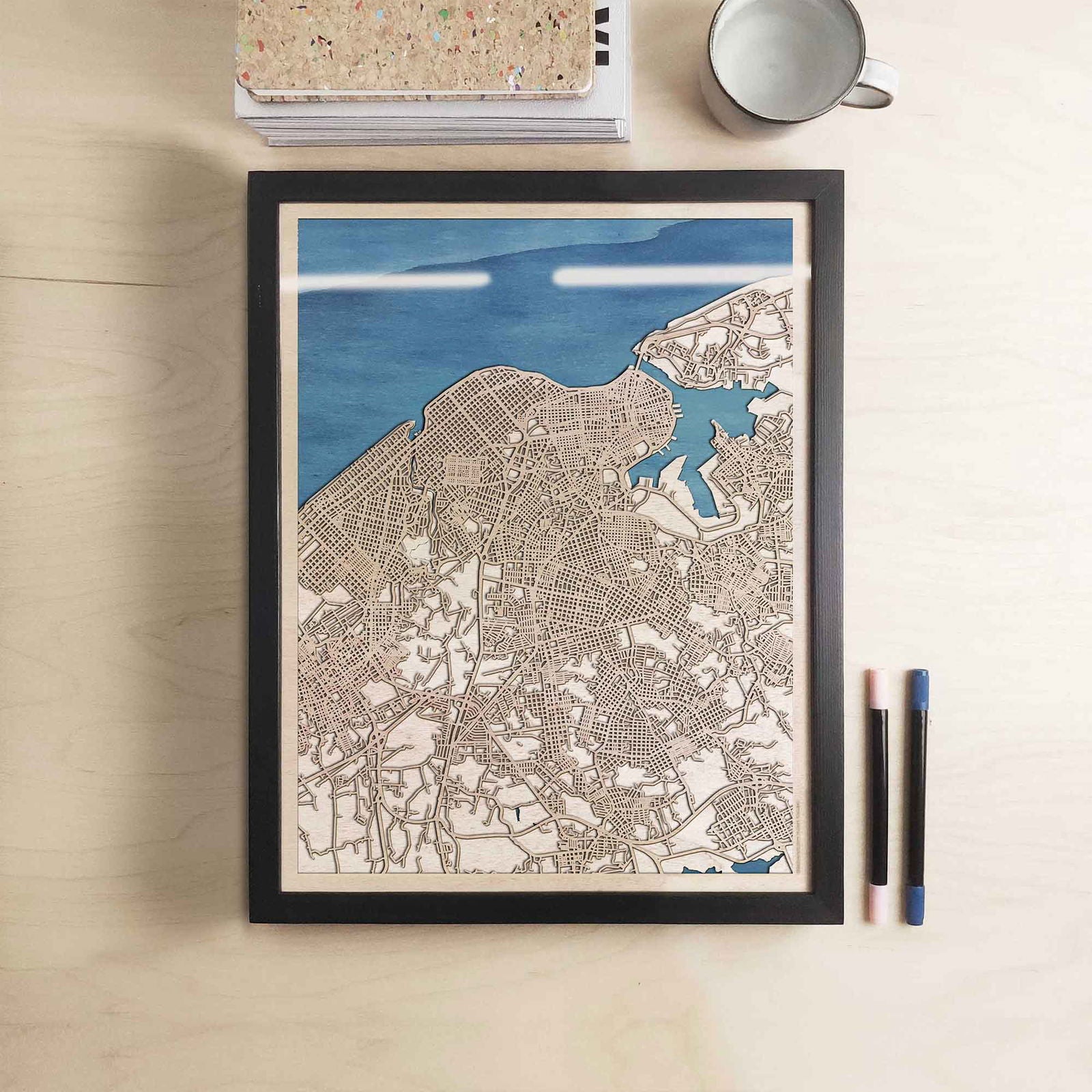 Havana Wooden Map by CityWood - Custom Wood Map Art - Unique Laser Cut Engraved - Anniversary Gift