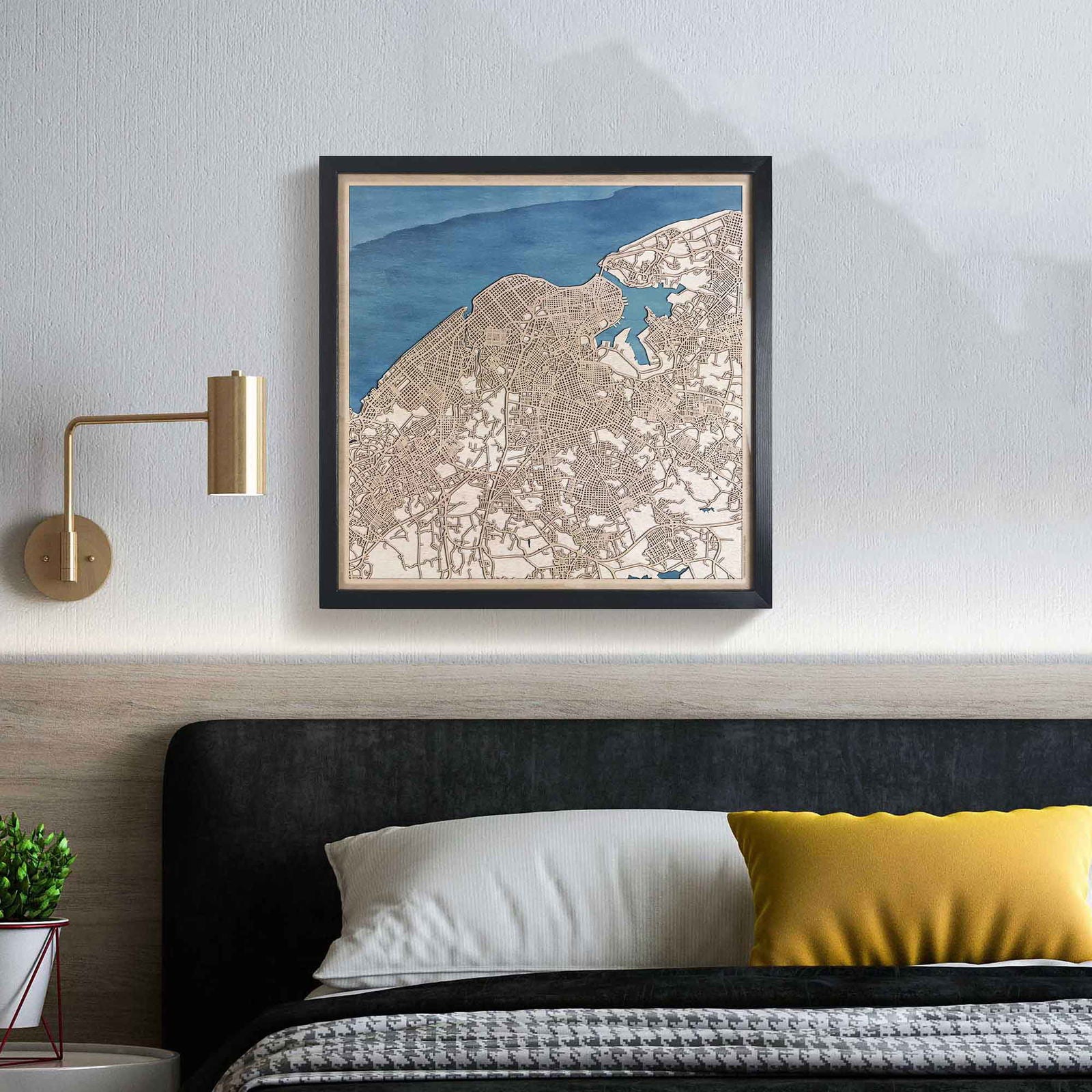 Havana Wooden Map by CityWood - Custom Wood Map Art - Unique Laser Cut Engraved - Anniversary Gift