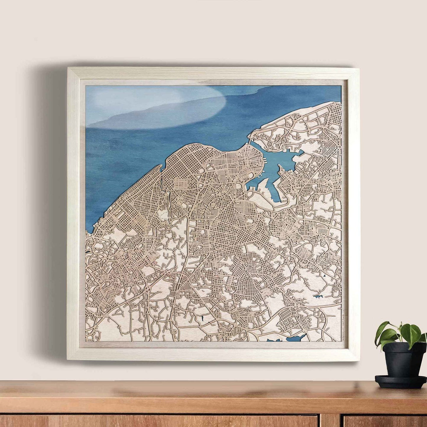 Havana Wooden Map by CityWood - Custom Wood Map Art - Unique Laser Cut Engraved - Anniversary Gift