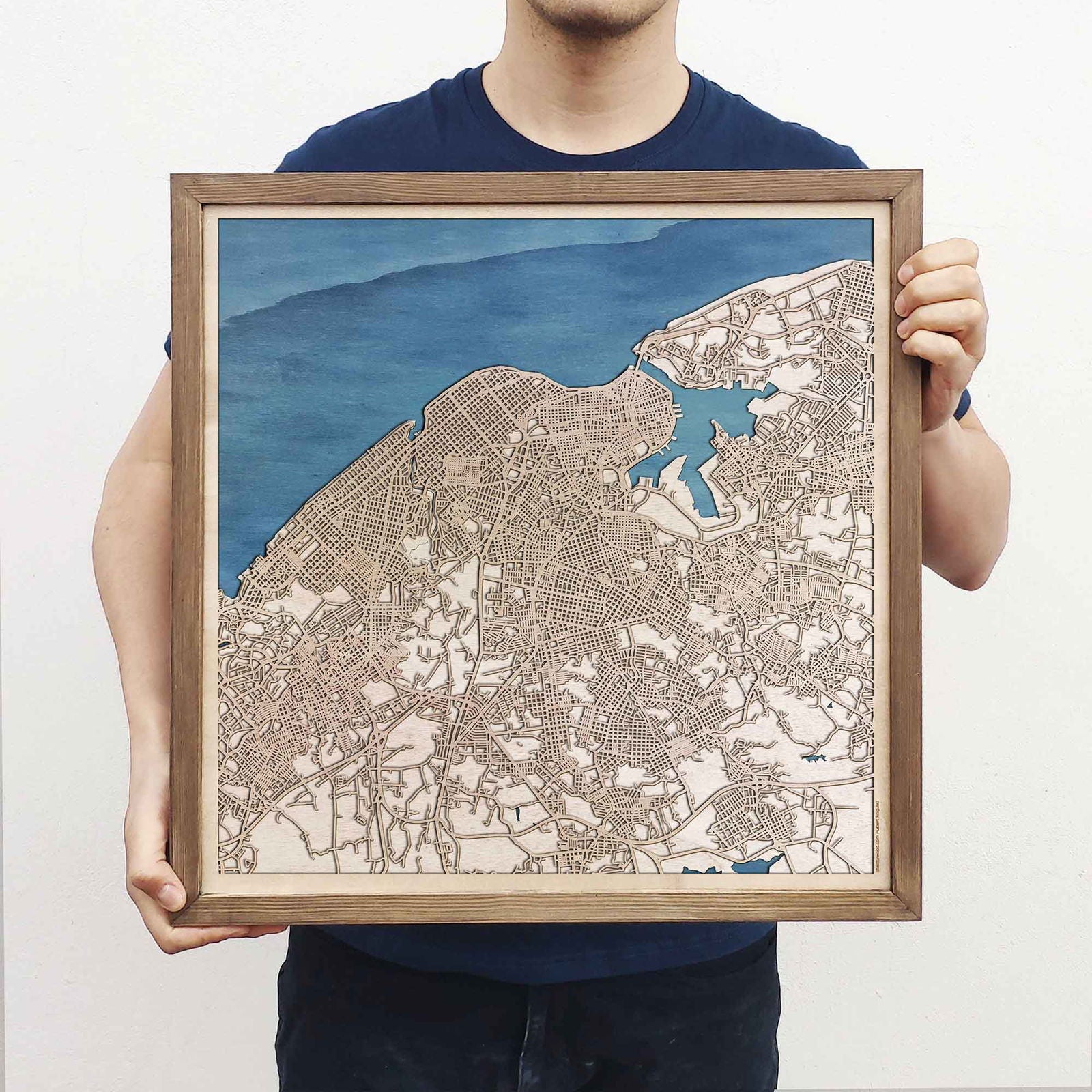 Havana Wooden Map by CityWood - Custom Wood Map Art - Unique Laser Cut Engraved - Anniversary Gift