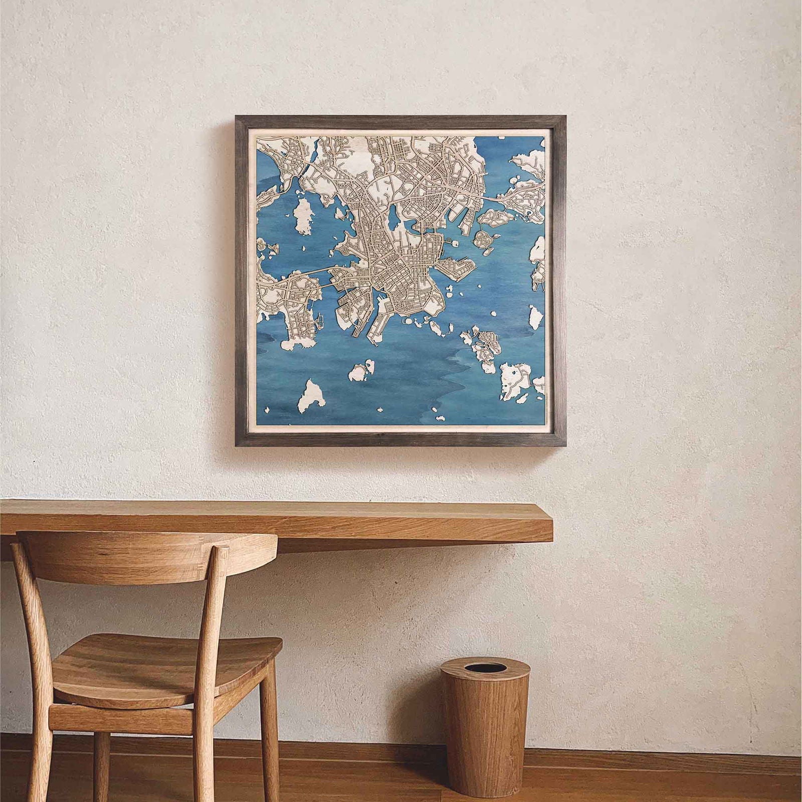 Helsinki Wooden Map by CityWood - Custom Wood Map Art - Unique Laser Cut Engraved - Anniversary Gift