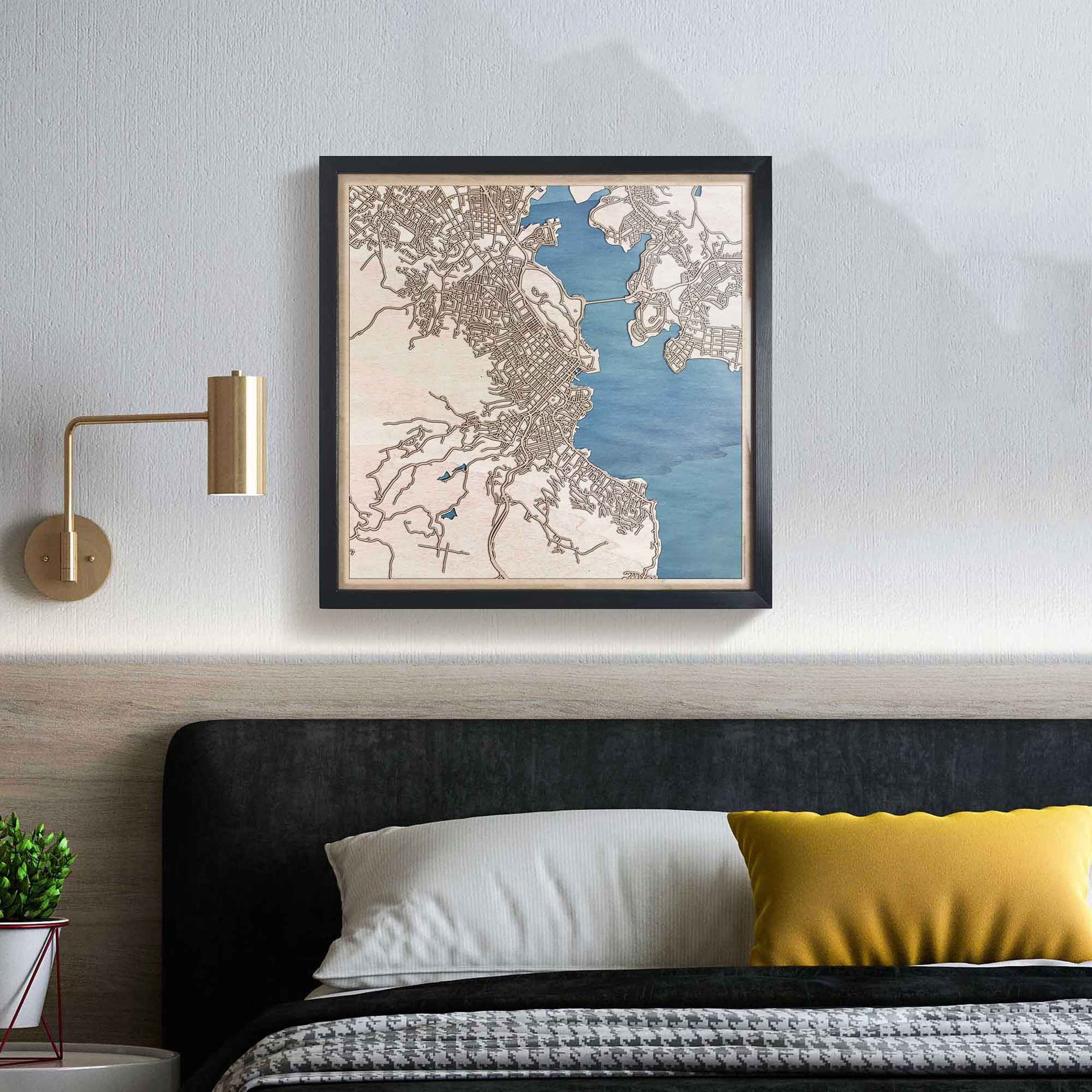 Hobart Wooden Map by CityWood - Custom Wood Map Art - Unique Laser Cut Engraved - Anniversary Gift