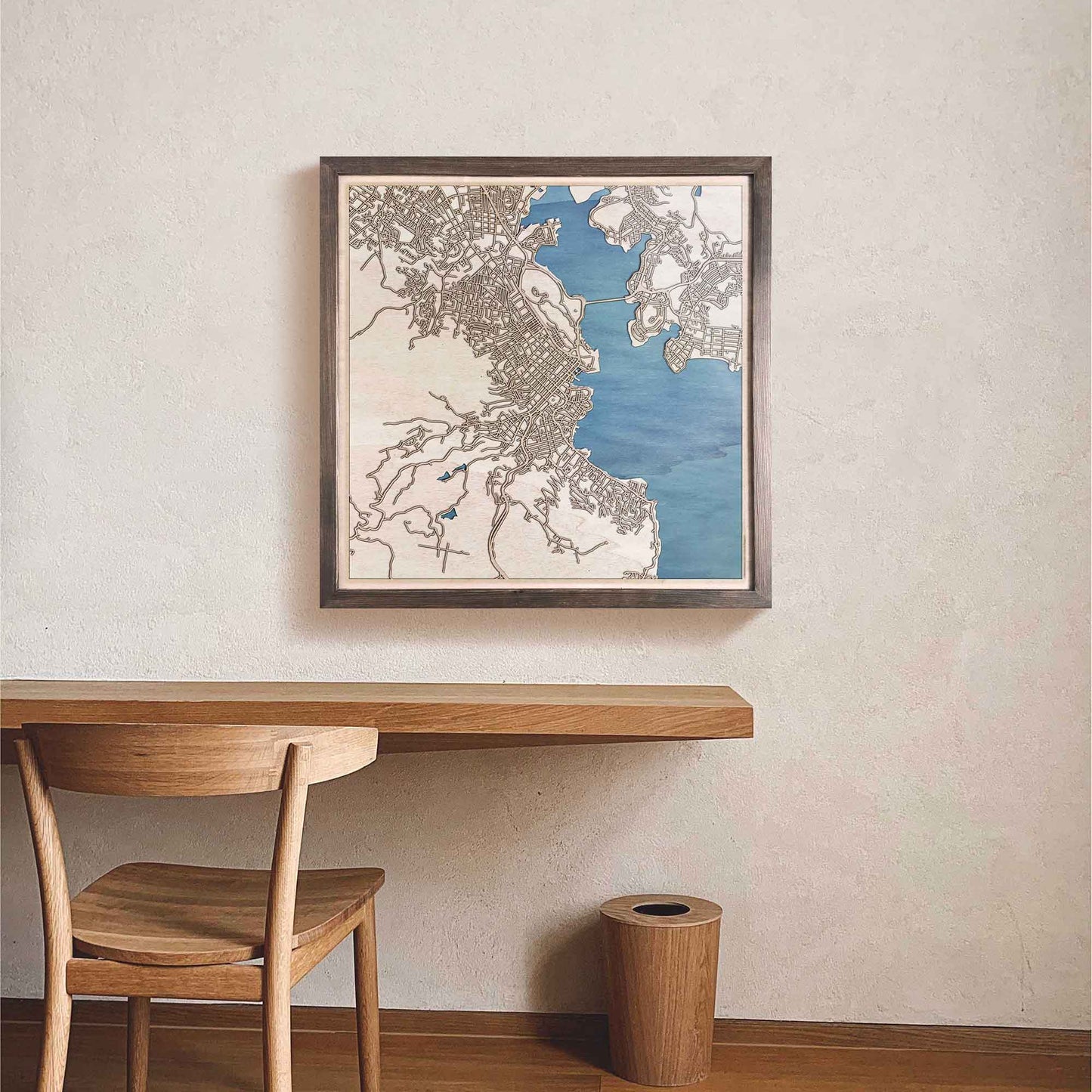 Hobart Wooden Map by CityWood - Custom Wood Map Art - Unique Laser Cut Engraved - Anniversary Gift