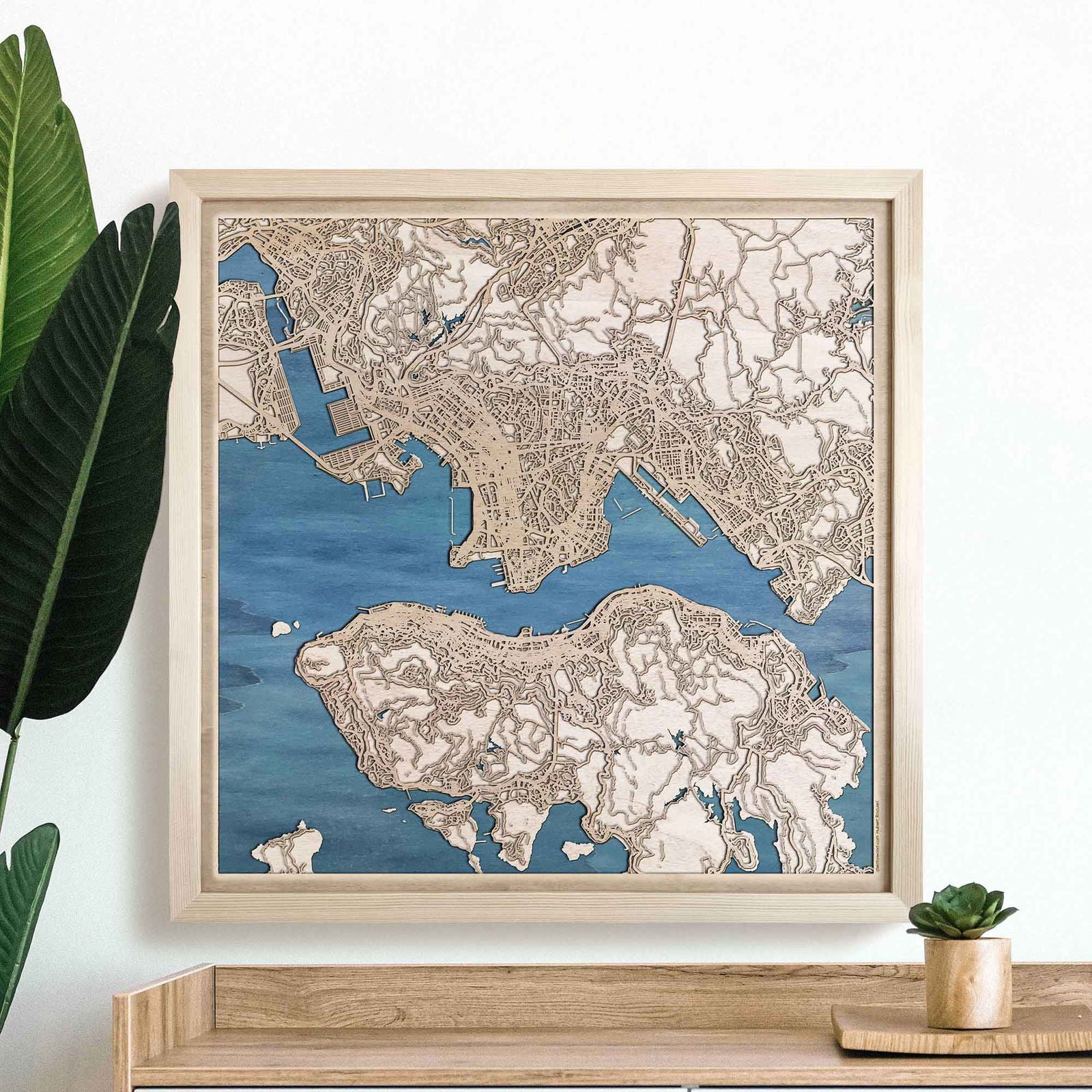 Hong Kong Wooden Map by CityWood - Custom Wood Map Art - Unique Laser Cut Engraved - Anniversary Gift