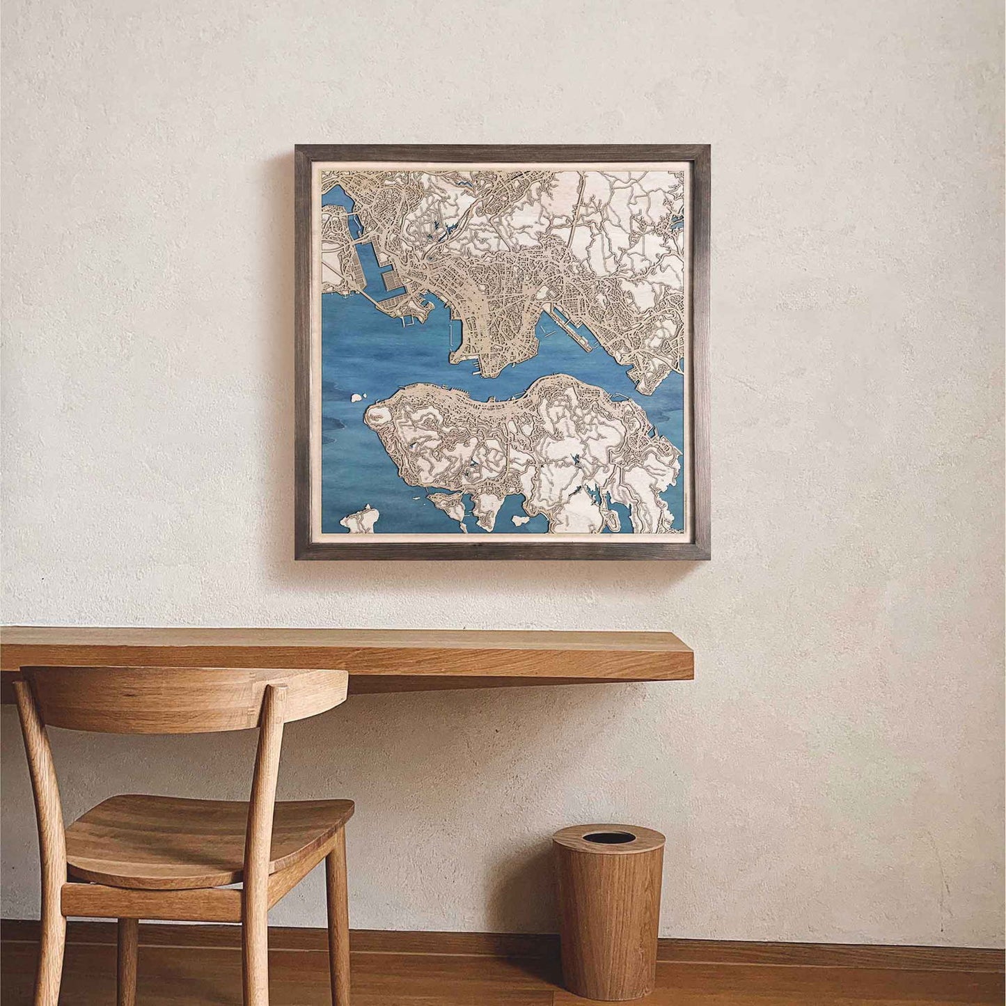 Hong Kong Wooden Map by CityWood - Custom Wood Map Art - Unique Laser Cut Engraved - Anniversary Gift