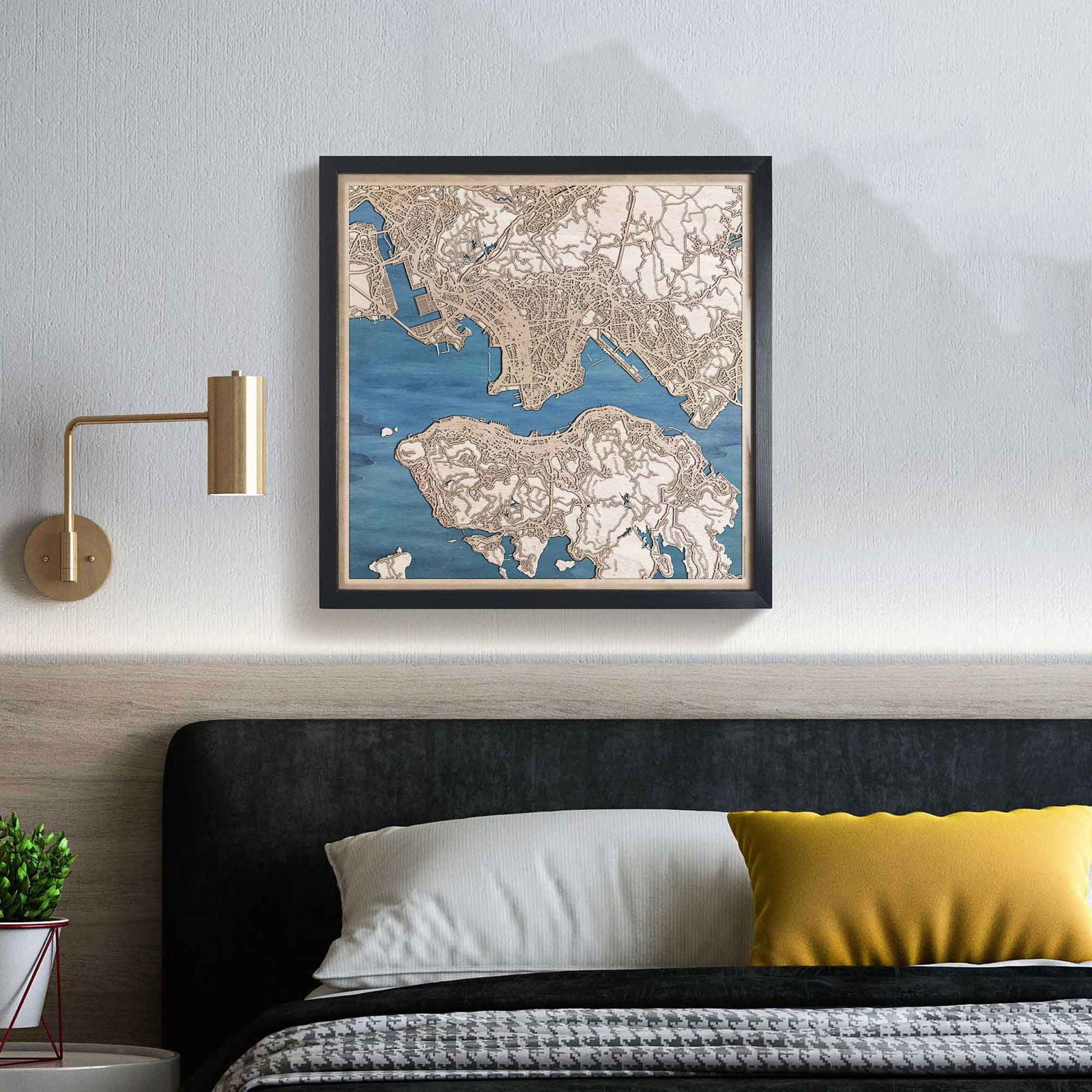 Hong Kong Wooden Map by CityWood - Custom Wood Map Art - Unique Laser Cut Engraved - Anniversary Gift