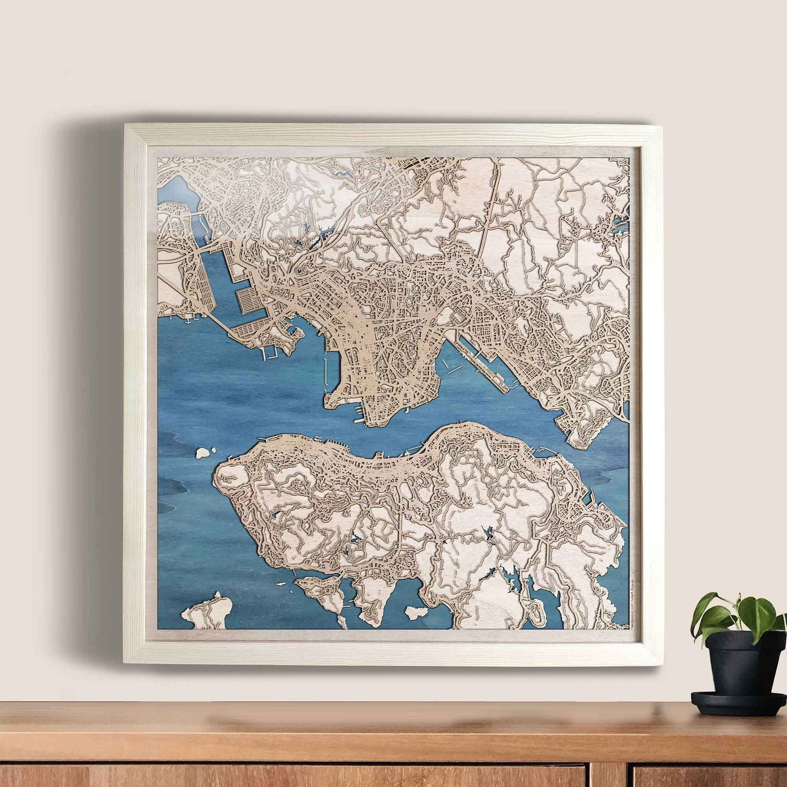 Hong Kong Wooden Map by CityWood - Custom Wood Map Art - Unique Laser Cut Engraved - Anniversary Gift