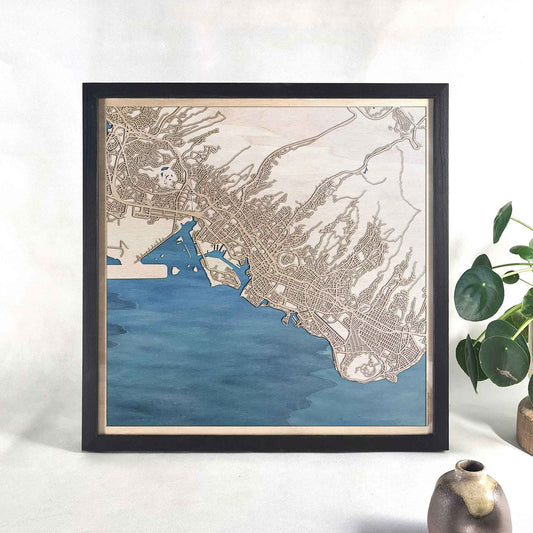 Honolulu Wooden Map by CityWood - Custom Wood Map Art - Unique Laser Cut Engraved - Anniversary Gift