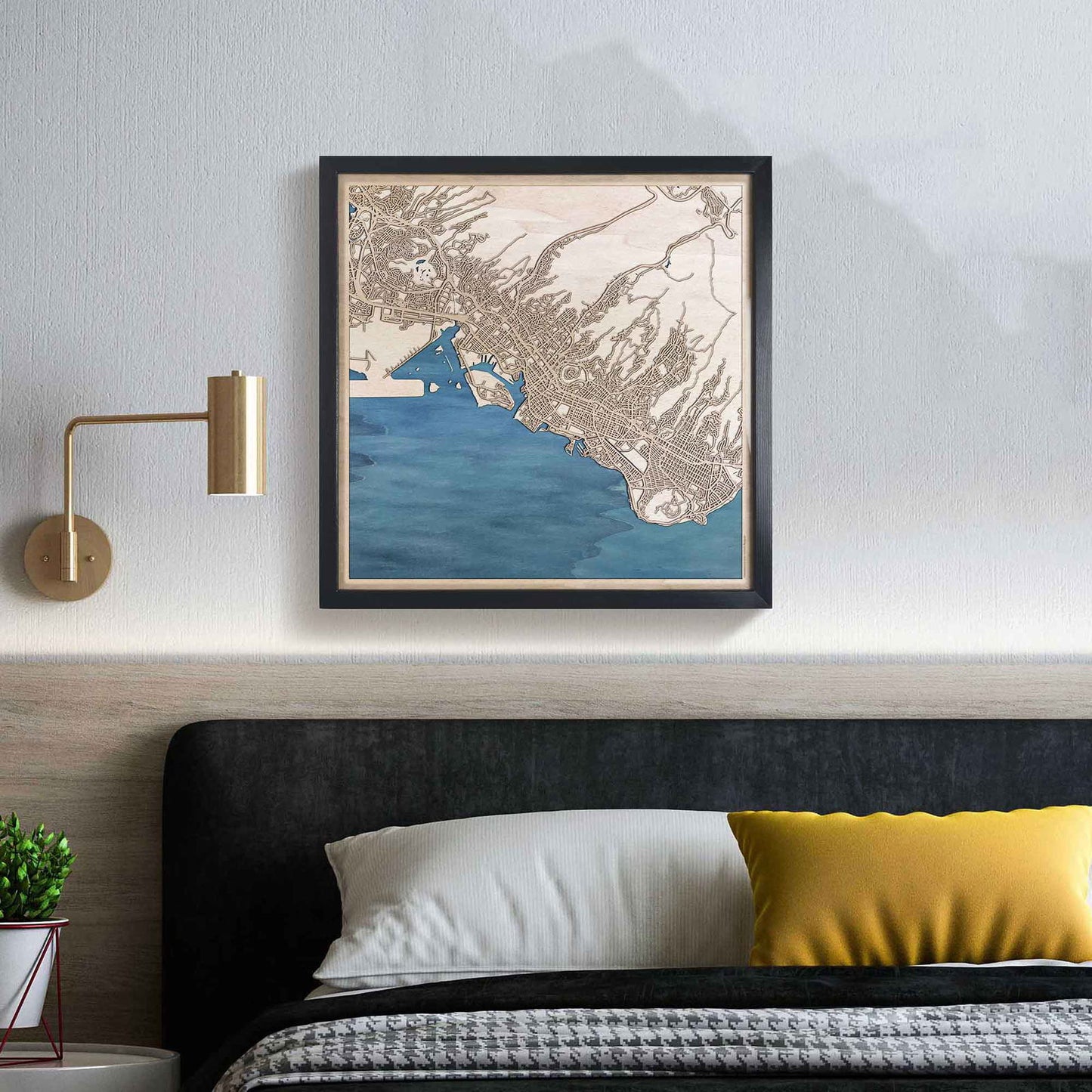Honolulu Wooden Map by CityWood - Custom Wood Map Art - Unique Laser Cut Engraved - Anniversary Gift