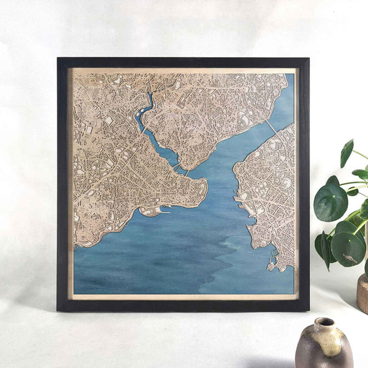 Istanbul Wooden Map by CityWood - Custom Wood Map Art - Unique Laser Cut Engraved - Anniversary Gift