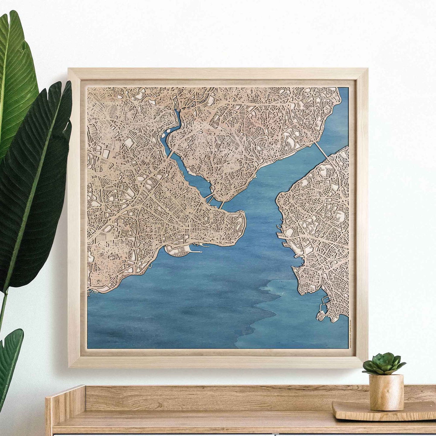 Istanbul Wooden Map by CityWood - Custom Wood Map Art - Unique Laser Cut Engraved - Anniversary Gift