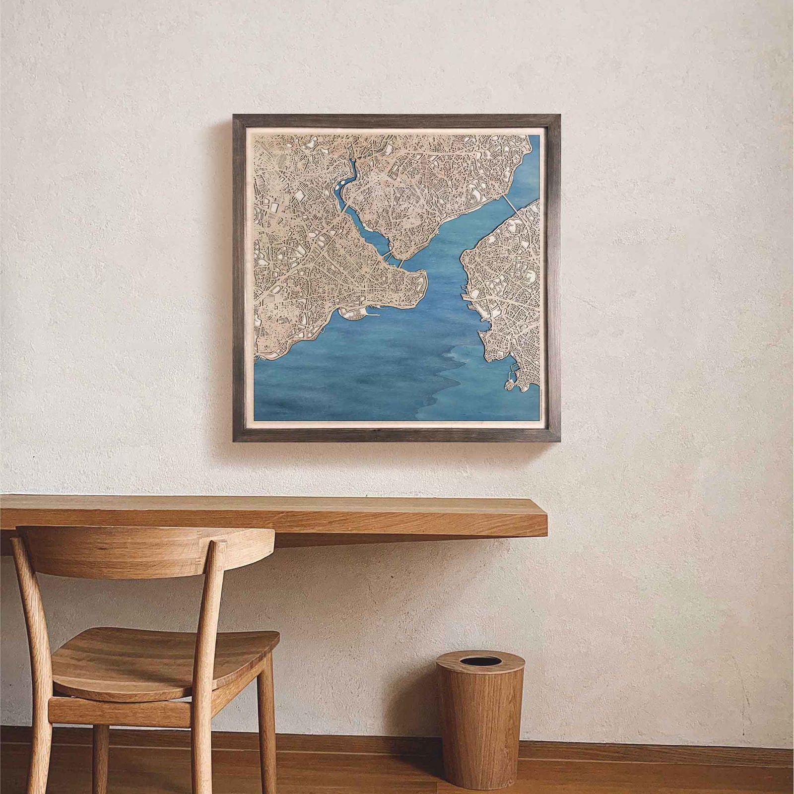 Istanbul Wooden Map by CityWood - Custom Wood Map Art - Unique Laser Cut Engraved - Anniversary Gift