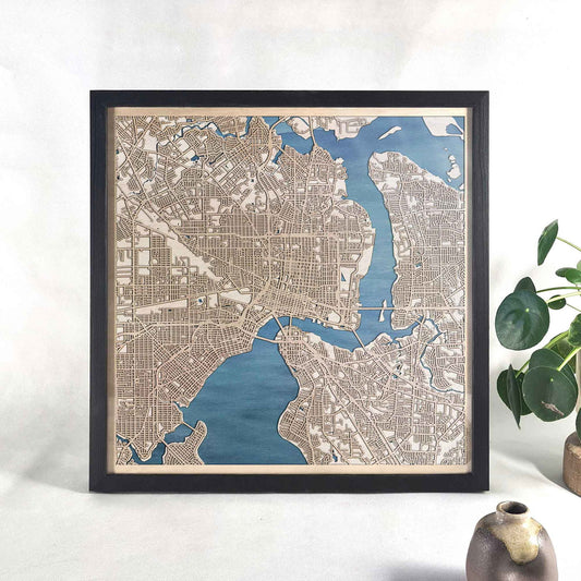 Jacksonville Wooden Map by CityWood - Custom Wood Map Art - Unique Laser Cut Engraved - Anniversary Gift