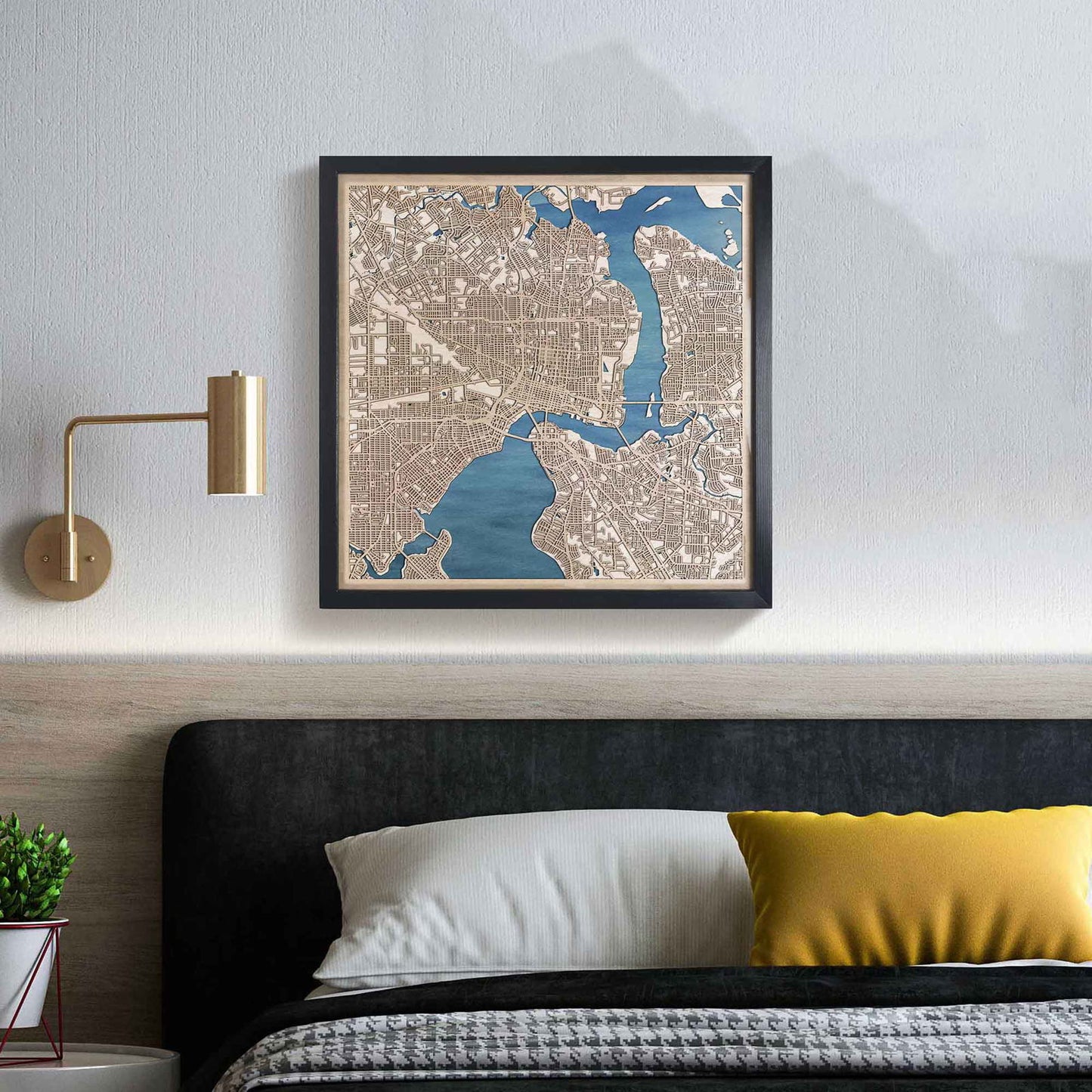 Jacksonville Wooden Map by CityWood - Custom Wood Map Art - Unique Laser Cut Engraved - Anniversary Gift