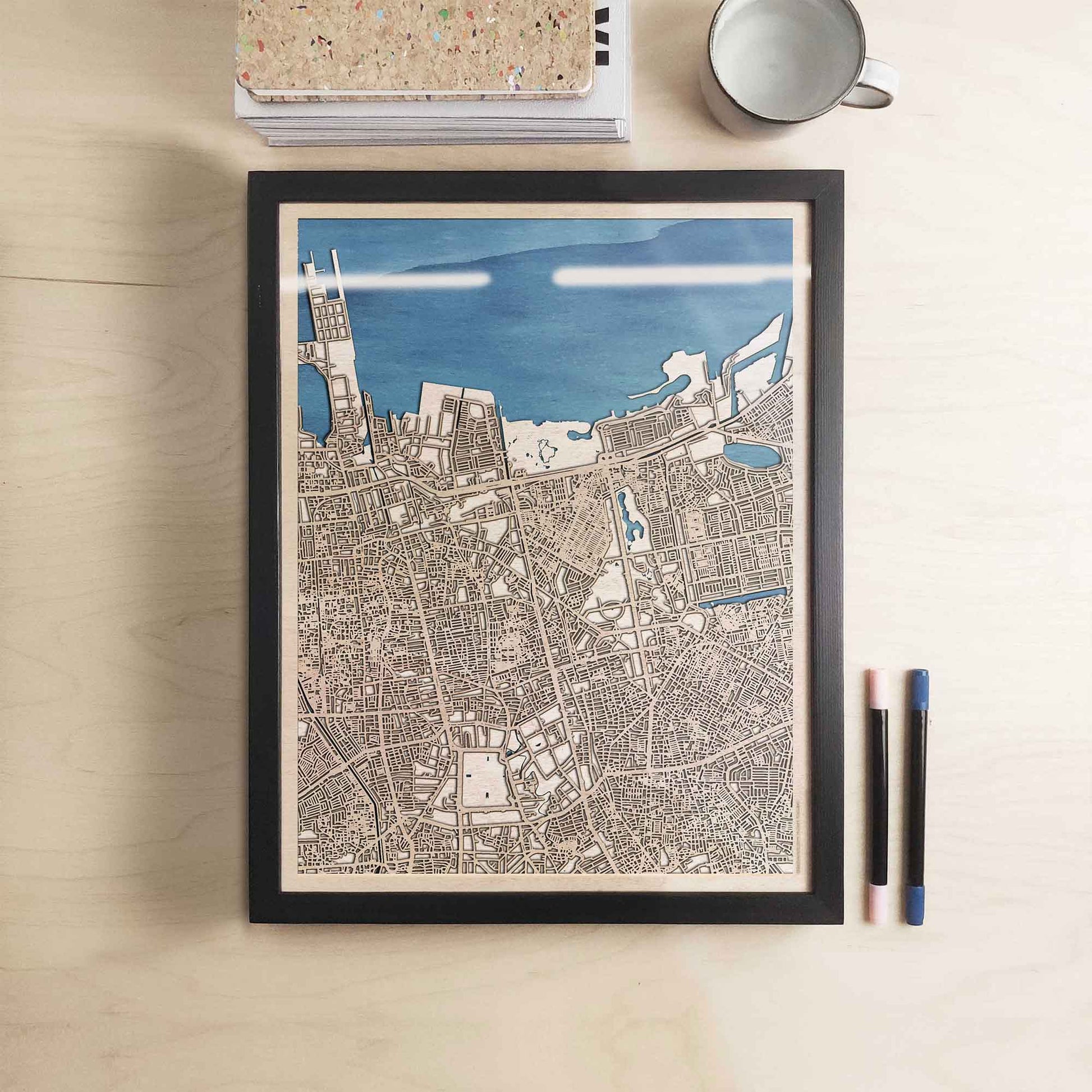 Jakarta Wooden Map by CityWood - Custom Wood Map Art - Unique Laser Cut Engraved - Anniversary Gift