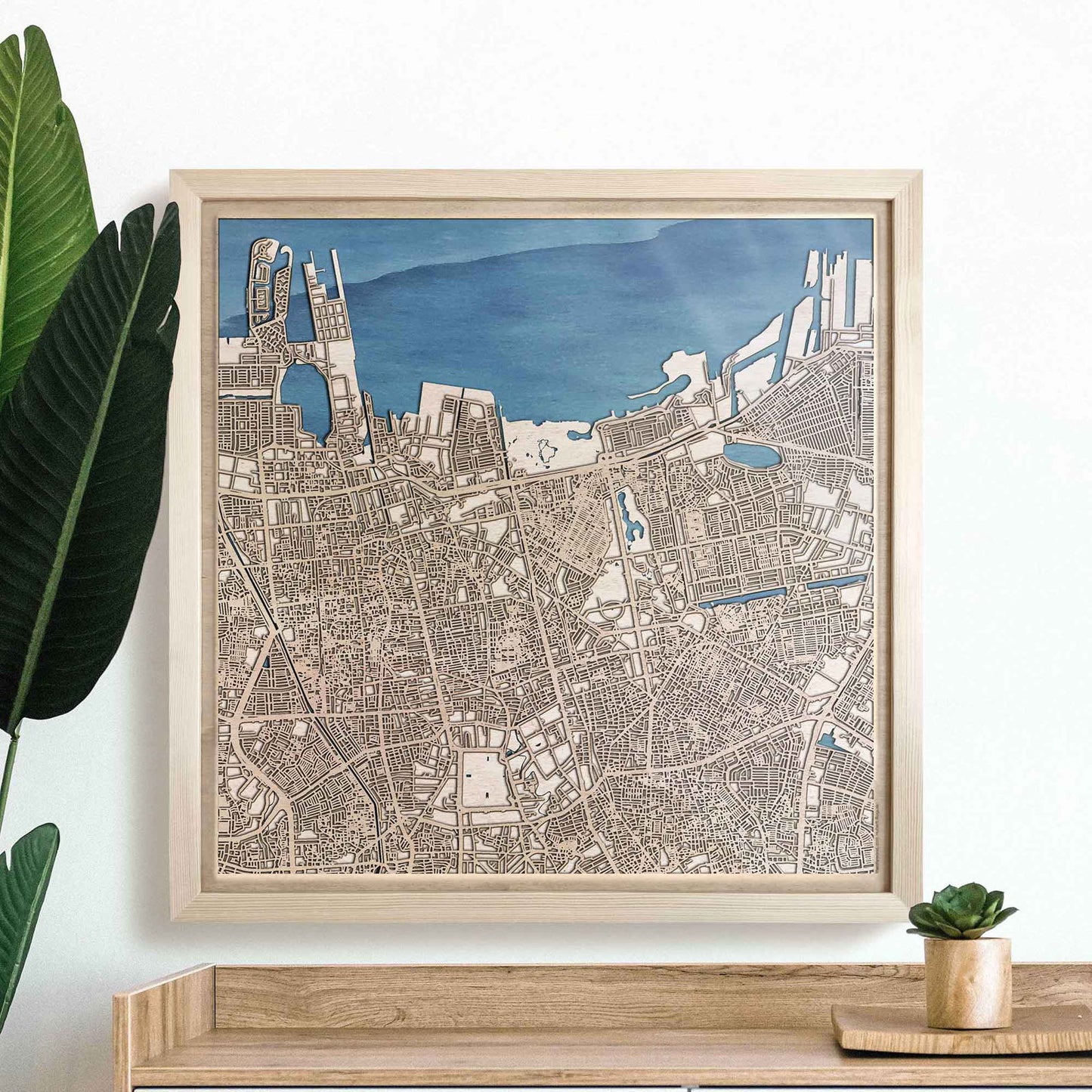 Jakarta Wooden Map by CityWood - Custom Wood Map Art - Unique Laser Cut Engraved - Anniversary Gift