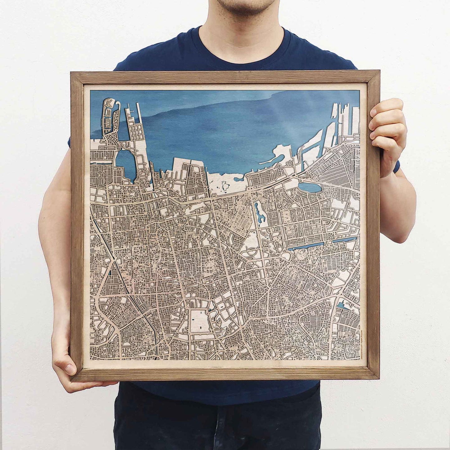 Jakarta Wooden Map by CityWood - Custom Wood Map Art - Unique Laser Cut Engraved - Anniversary Gift