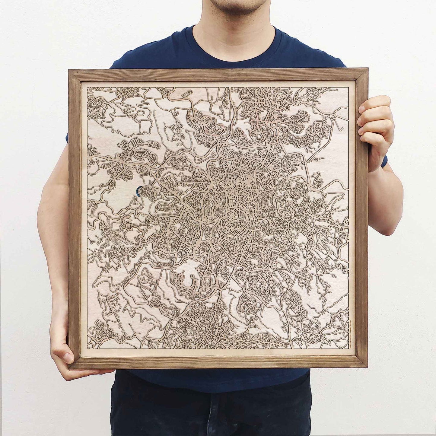 Jerusalem Wooden Map by CityWood - Custom Wood Map Art - Unique Laser Cut Engraved - Anniversary Gift