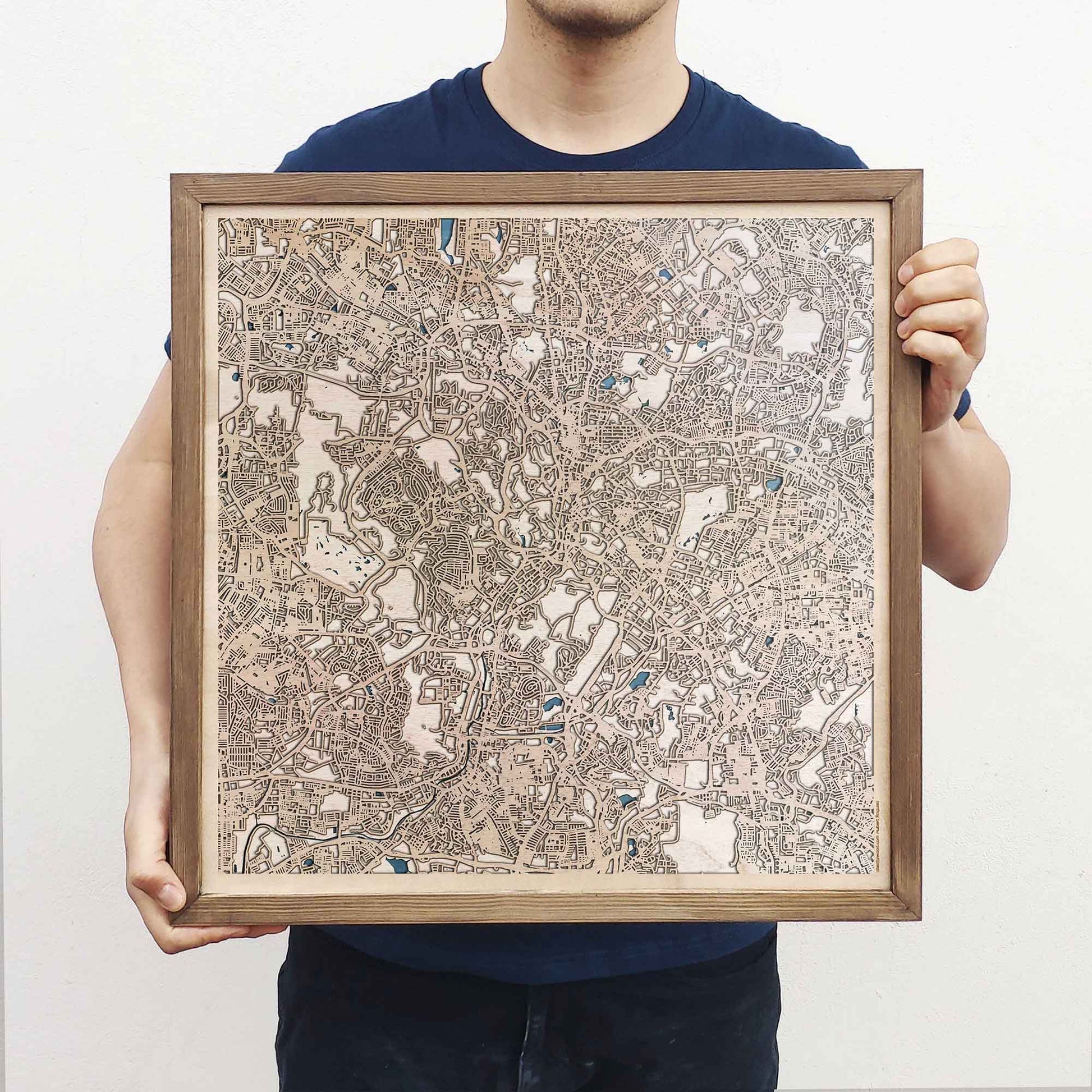 Kuala Lumpur Wooden Map by CityWood - Custom Wood Map Art - Unique Laser Cut Engraved - Anniversary Gift