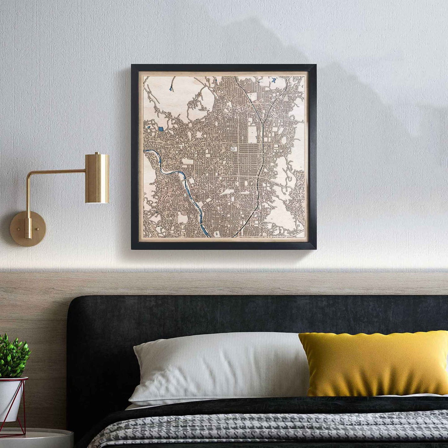 Kyoto Wooden Map by CityWood - Custom Wood Map Art - Unique Laser Cut Engraved - Anniversary Gift