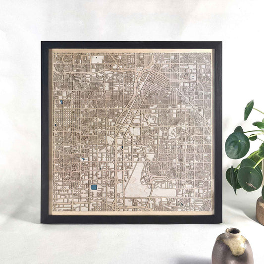 Las Vegas Wooden Map by CityWood - Custom Wood Map Art - Unique Laser Cut Engraved - Anniversary Gift