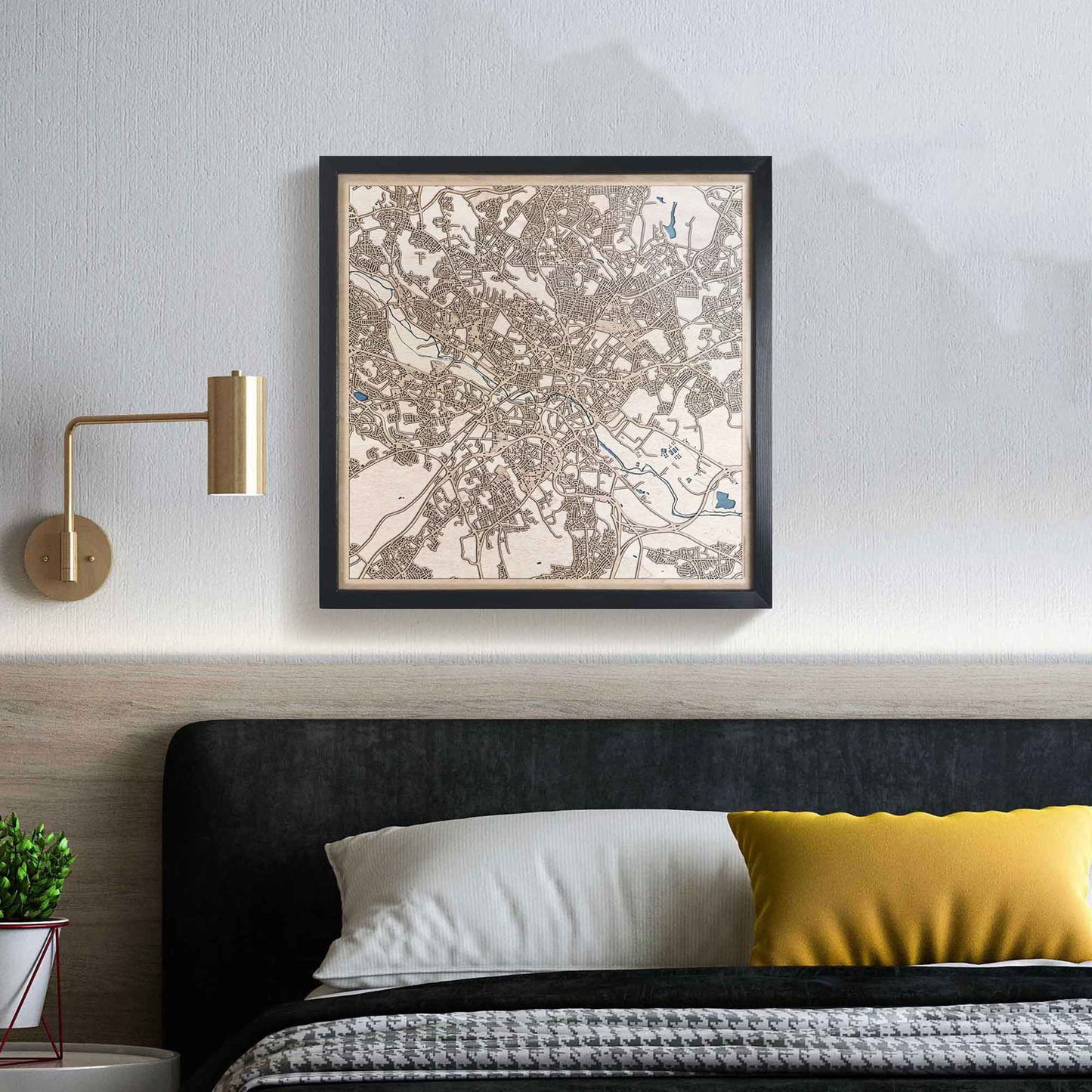 Leeds Wooden Map by CityWood - Custom Wood Map Art - Unique Laser Cut Engraved - Anniversary Gift