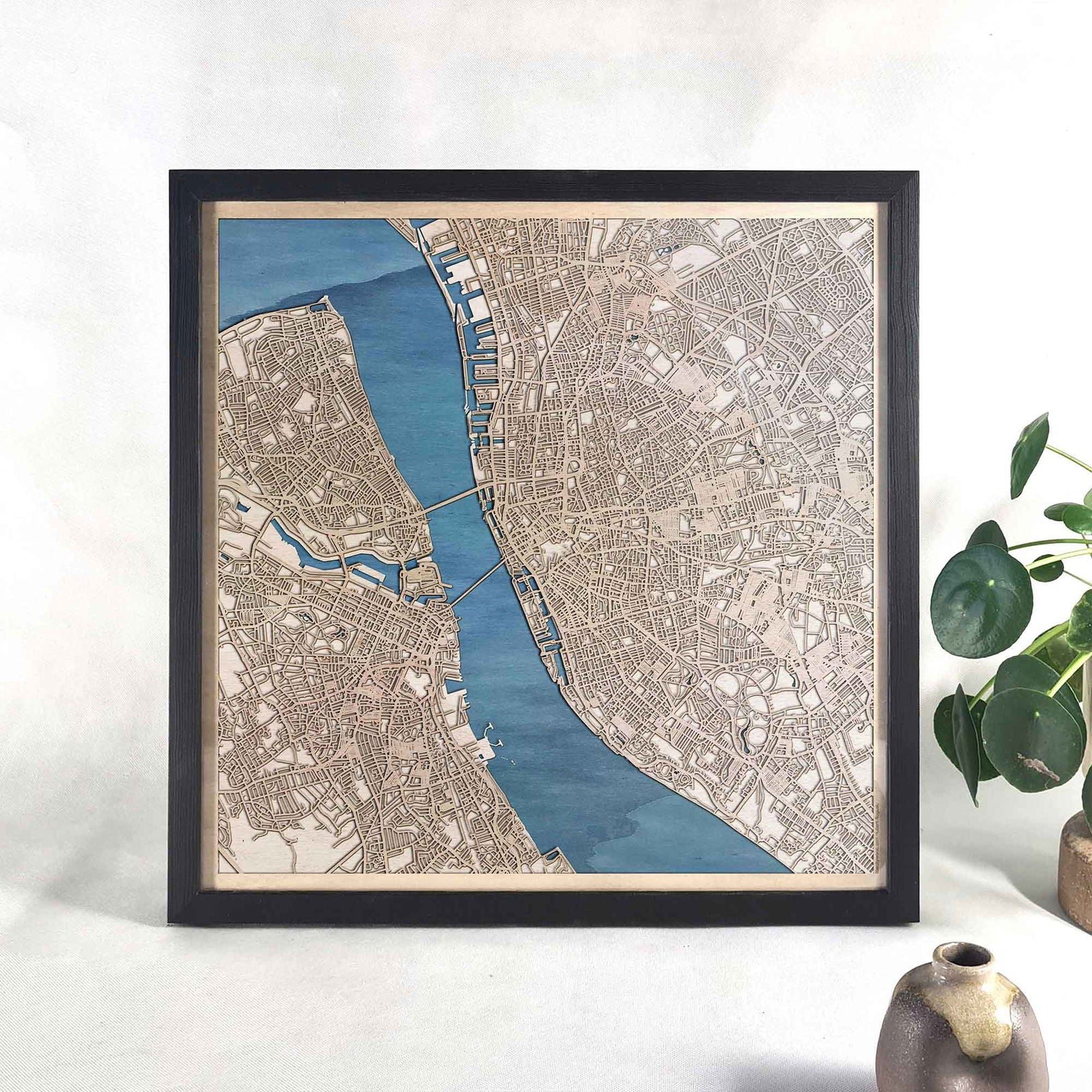 Liverpool Wooden Map by CityWood - Custom Wood Map Art - Unique Laser Cut Engraved - Anniversary Gift