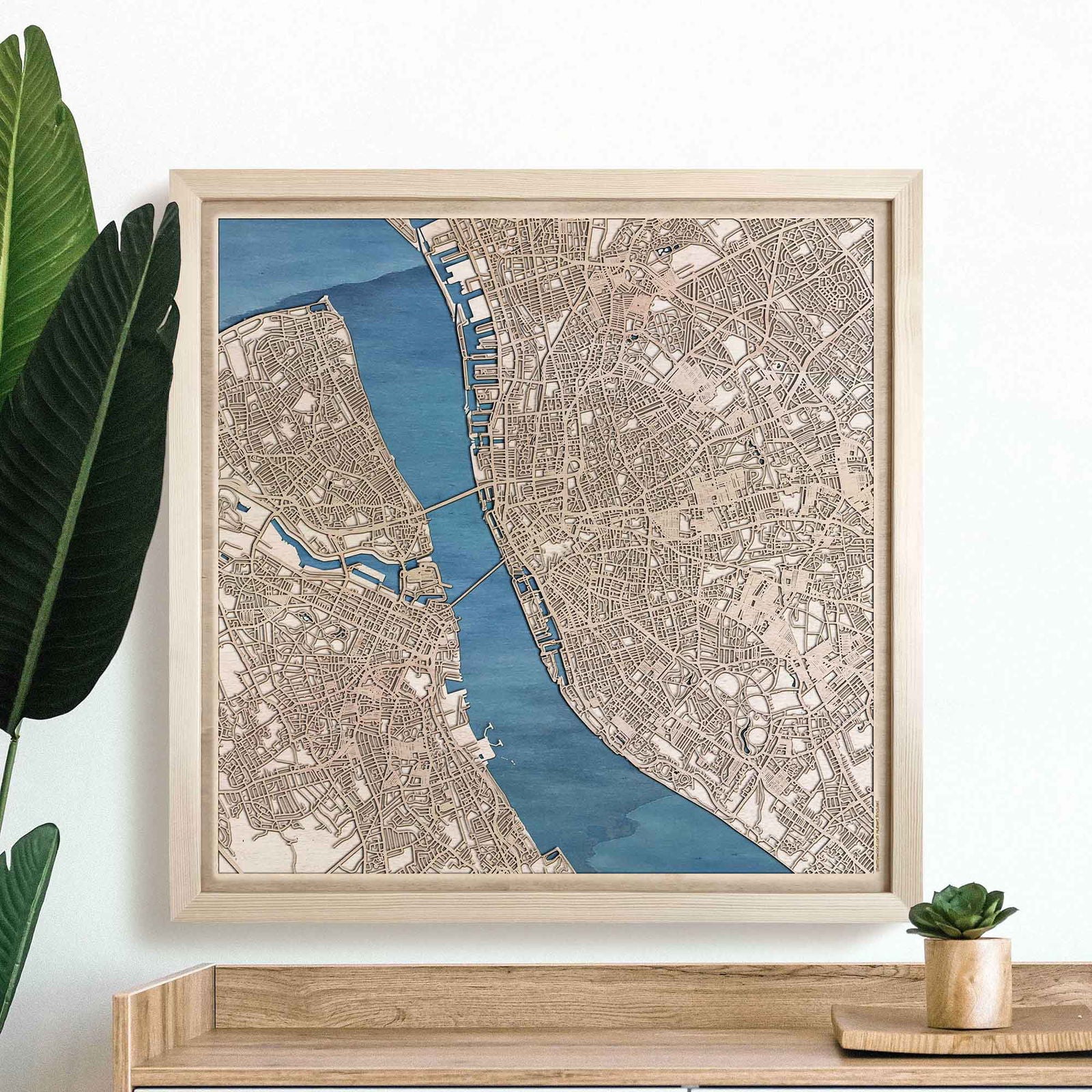 Liverpool Wooden Map by CityWood - Custom Wood Map Art - Unique Laser Cut Engraved - Anniversary Gift