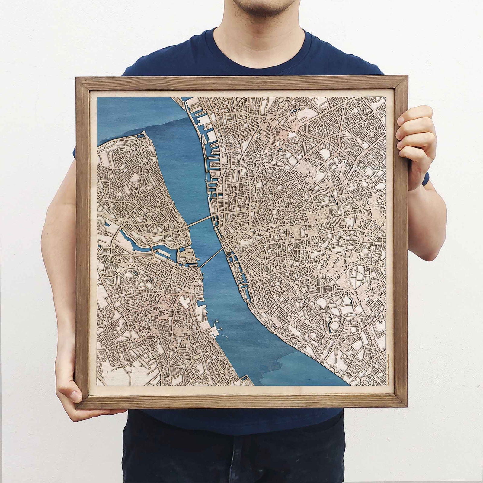 Liverpool Wooden Map by CityWood - Custom Wood Map Art - Unique Laser Cut Engraved - Anniversary Gift