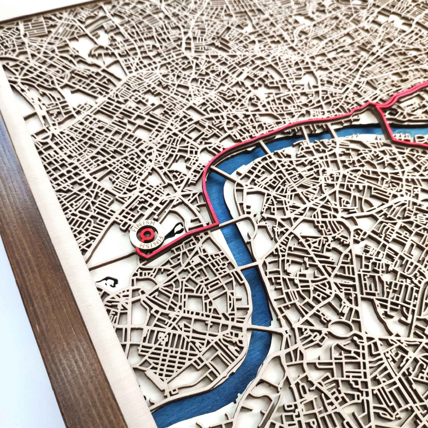 London Marathon Commemorative Wooden Route Map – Collector's Item by CityWood - Custom Wood Map Art - Unique Laser Cut Engraved - Anniversary Gift