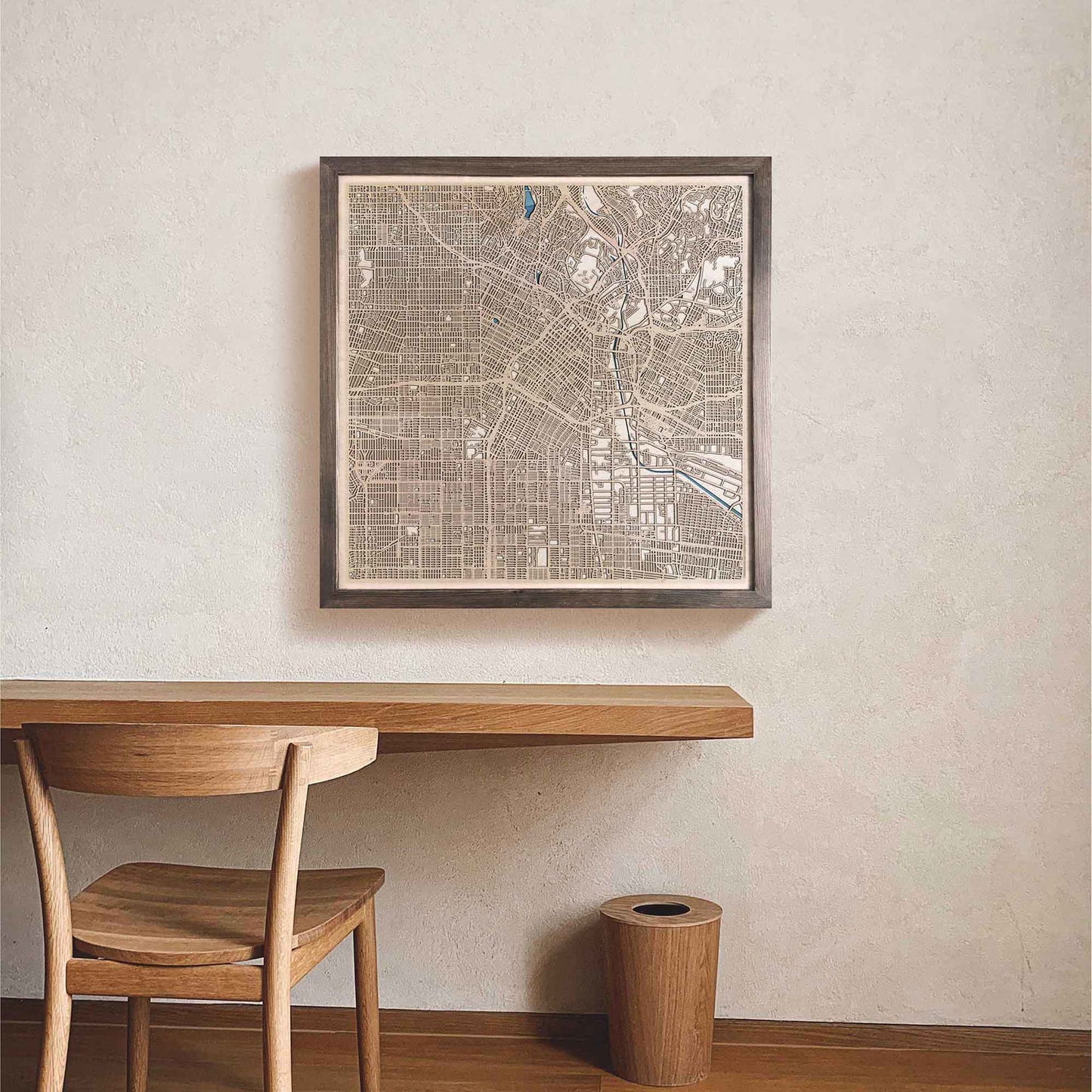Los Angeles Wooden Map by CityWood - Custom Wood Map Art - Unique Laser Cut Engraved - Anniversary Gift