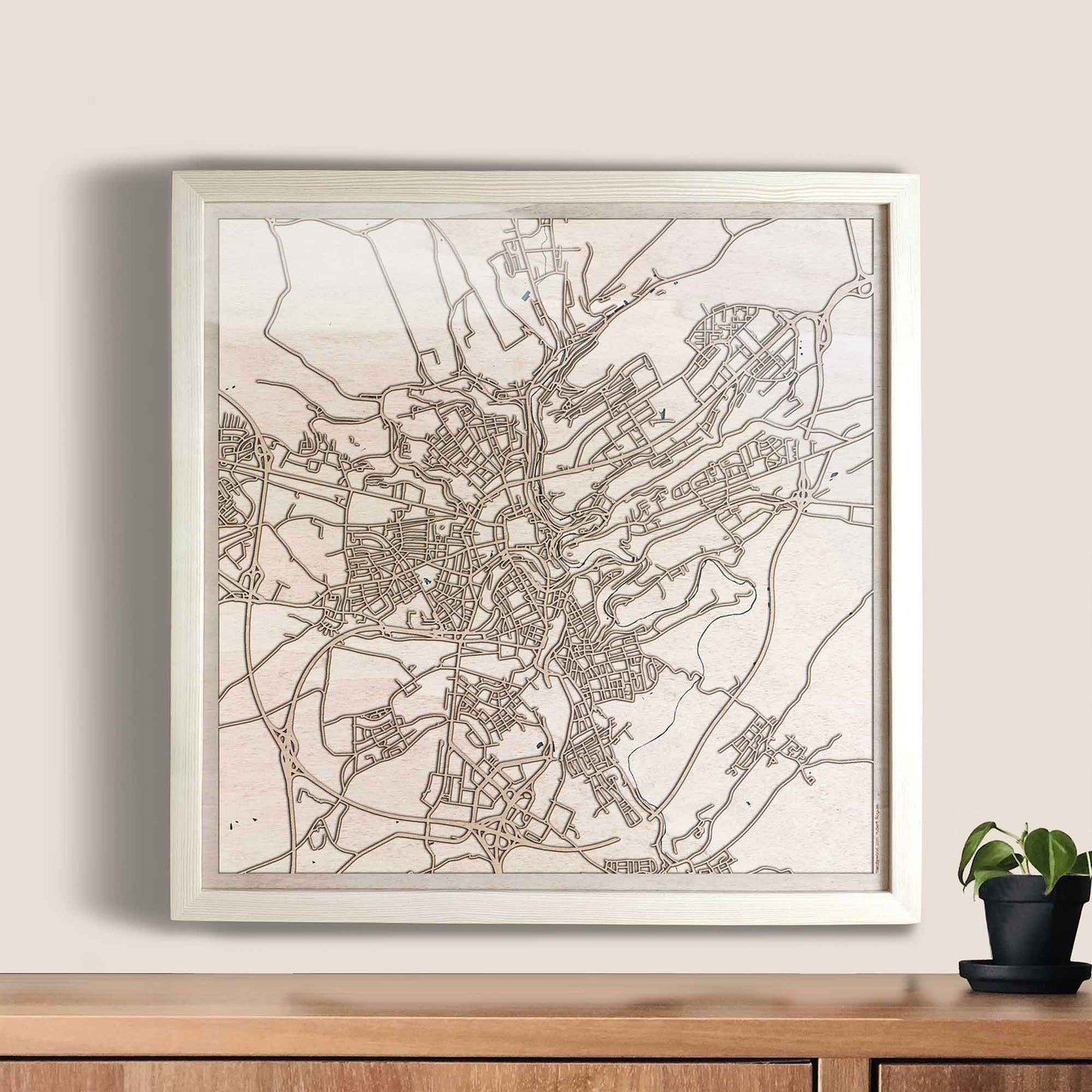 Luxembourg Wooden Map by CityWood - Custom Wood Map Art - Unique Laser Cut Engraved - Anniversary Gift